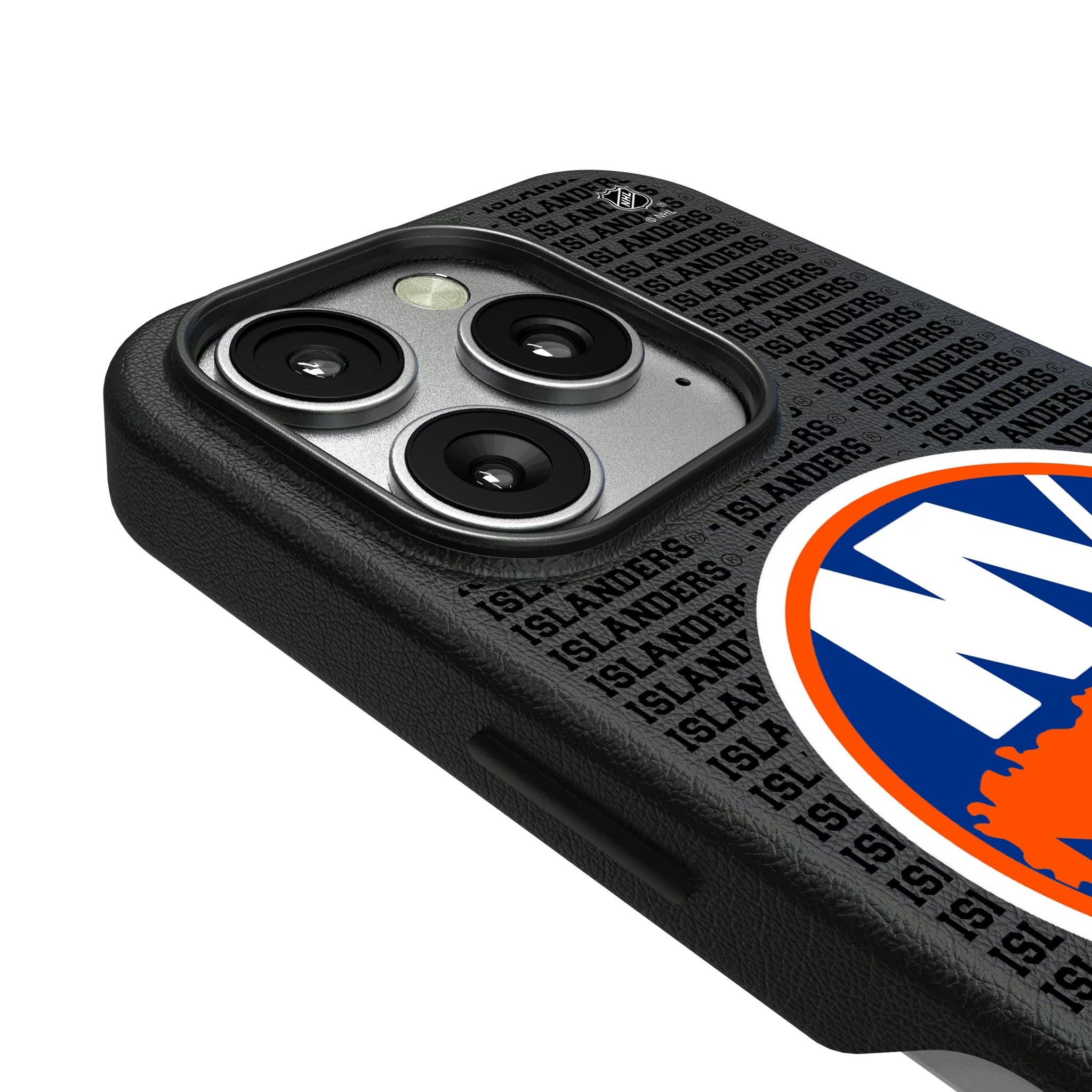 New York Islanders Text Backdrop iPhone MagSafe Compatible Phone Case for Apple iPhone - Detail