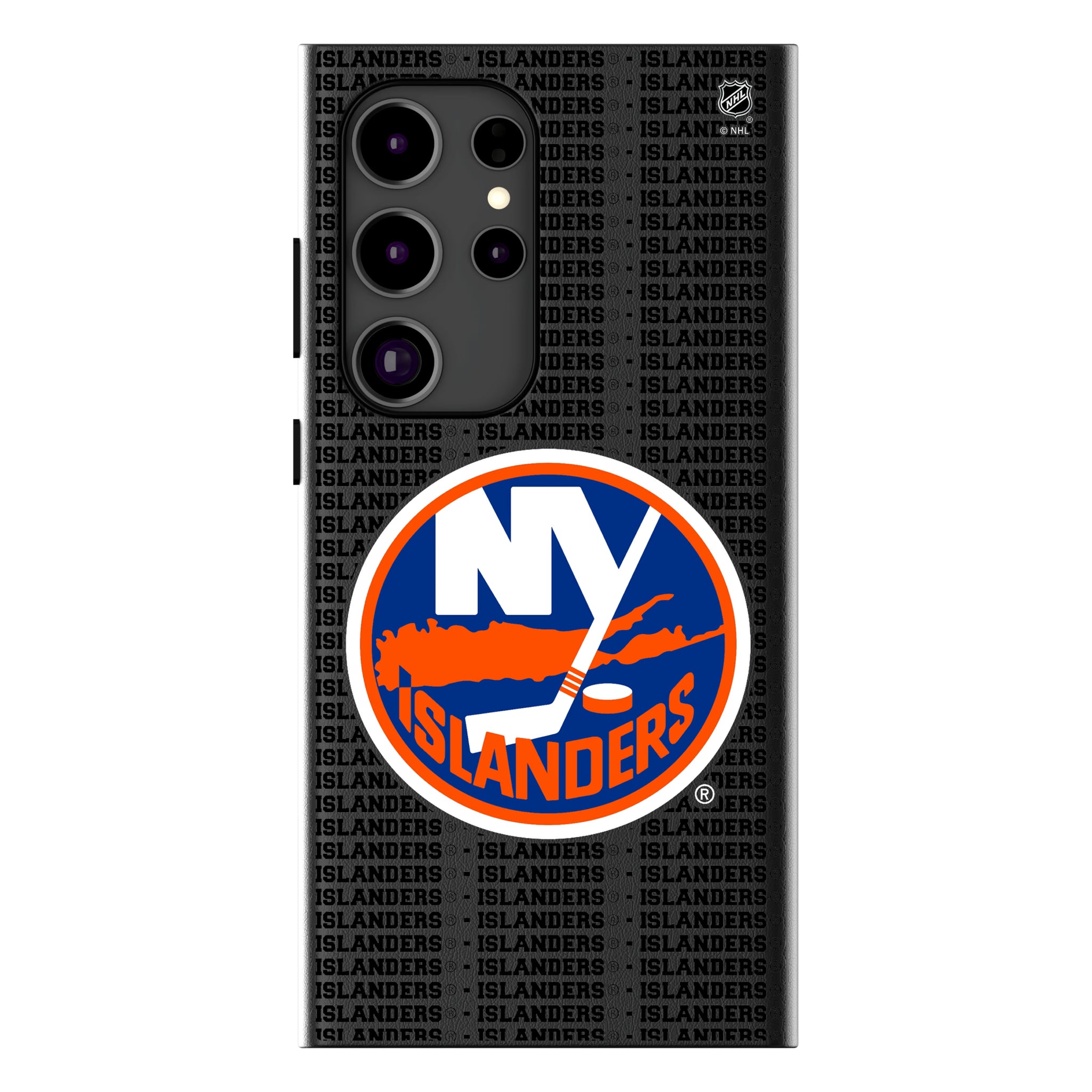 New York Islanders Text Backdrop Galaxy MagSafe Compatible Phone Case for Samsung Galaxy