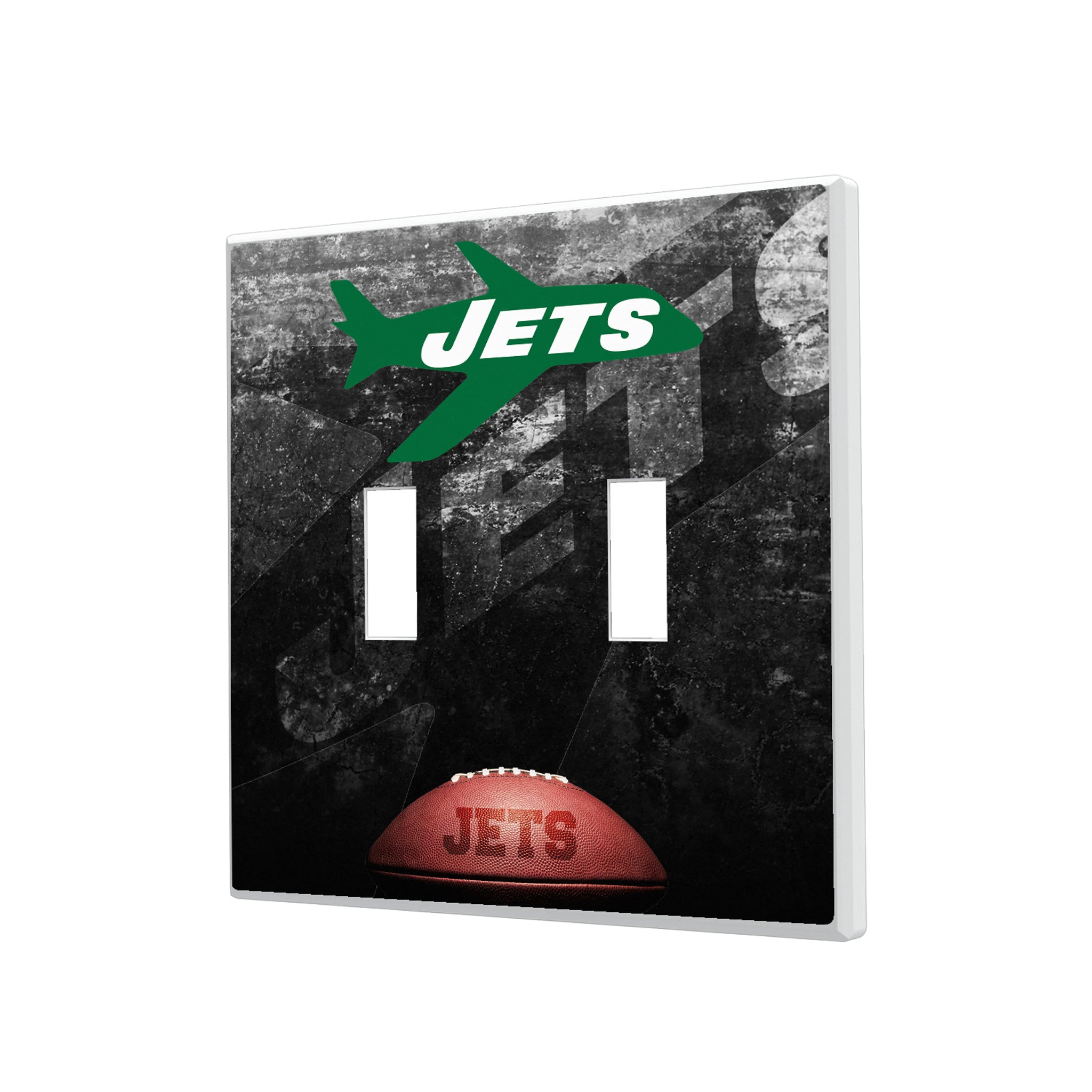 New York Jets 1963 Historic Collection Legendary Hidden-Screw Light Switch Plate#Style_Double Toggle
