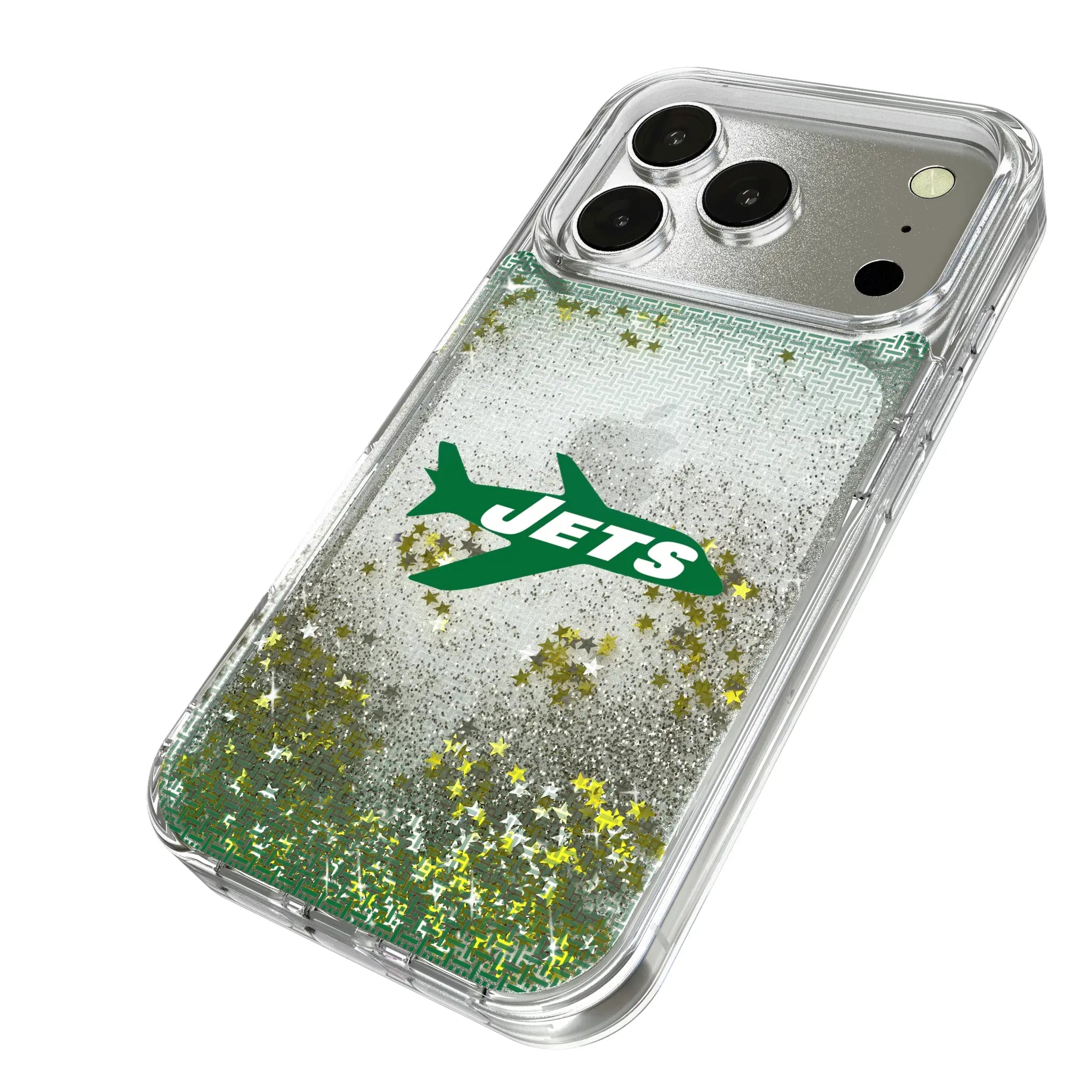 New York Jets 1963 Historic Collection Linen iPhone Glitter Phone Case for Apple iPhone - Isometric View