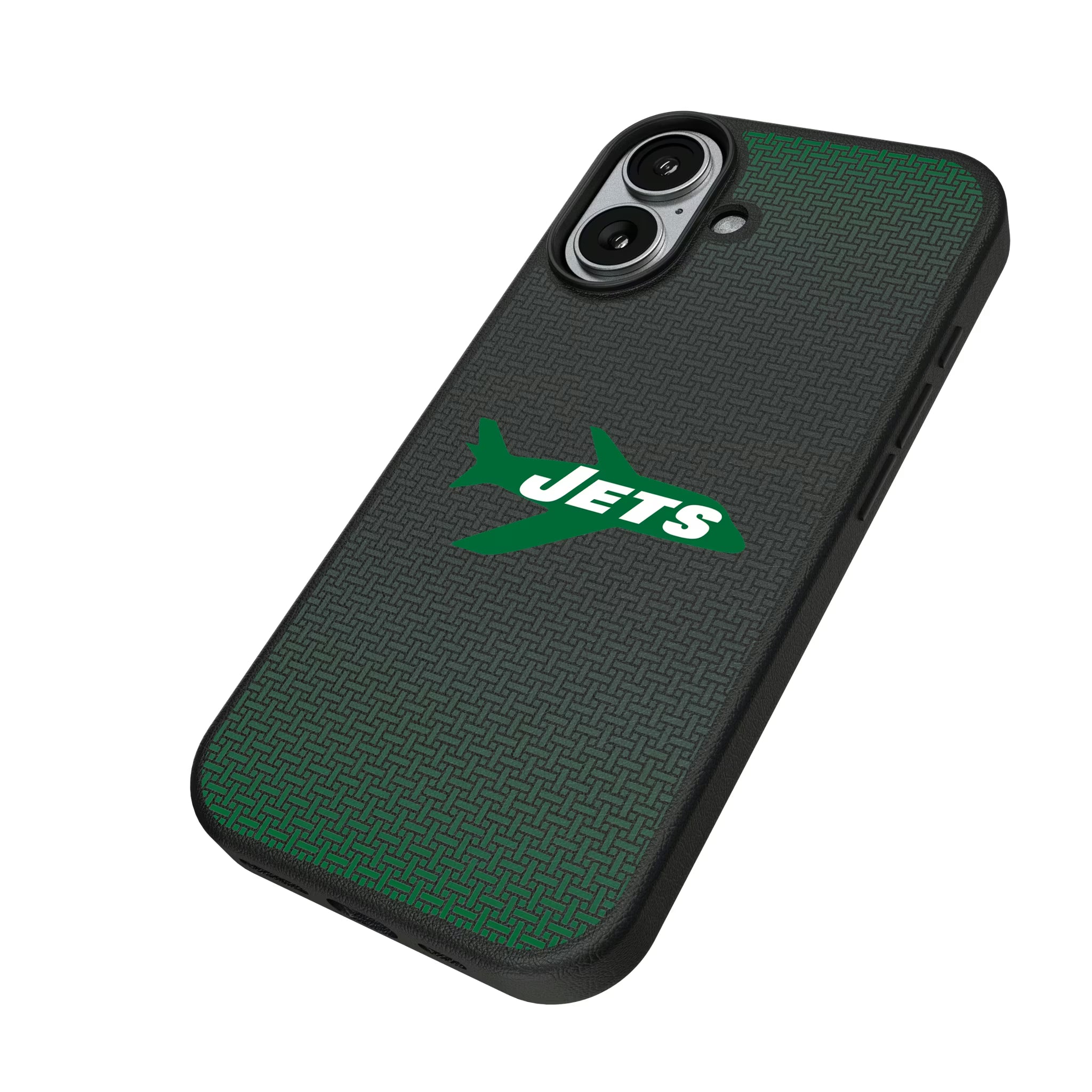 New York Jets 1963 Historic Collection Linen iPhone MagSafe Compatible Phone Case for Apple iPhone - Isometric View#Device_iPhone 17