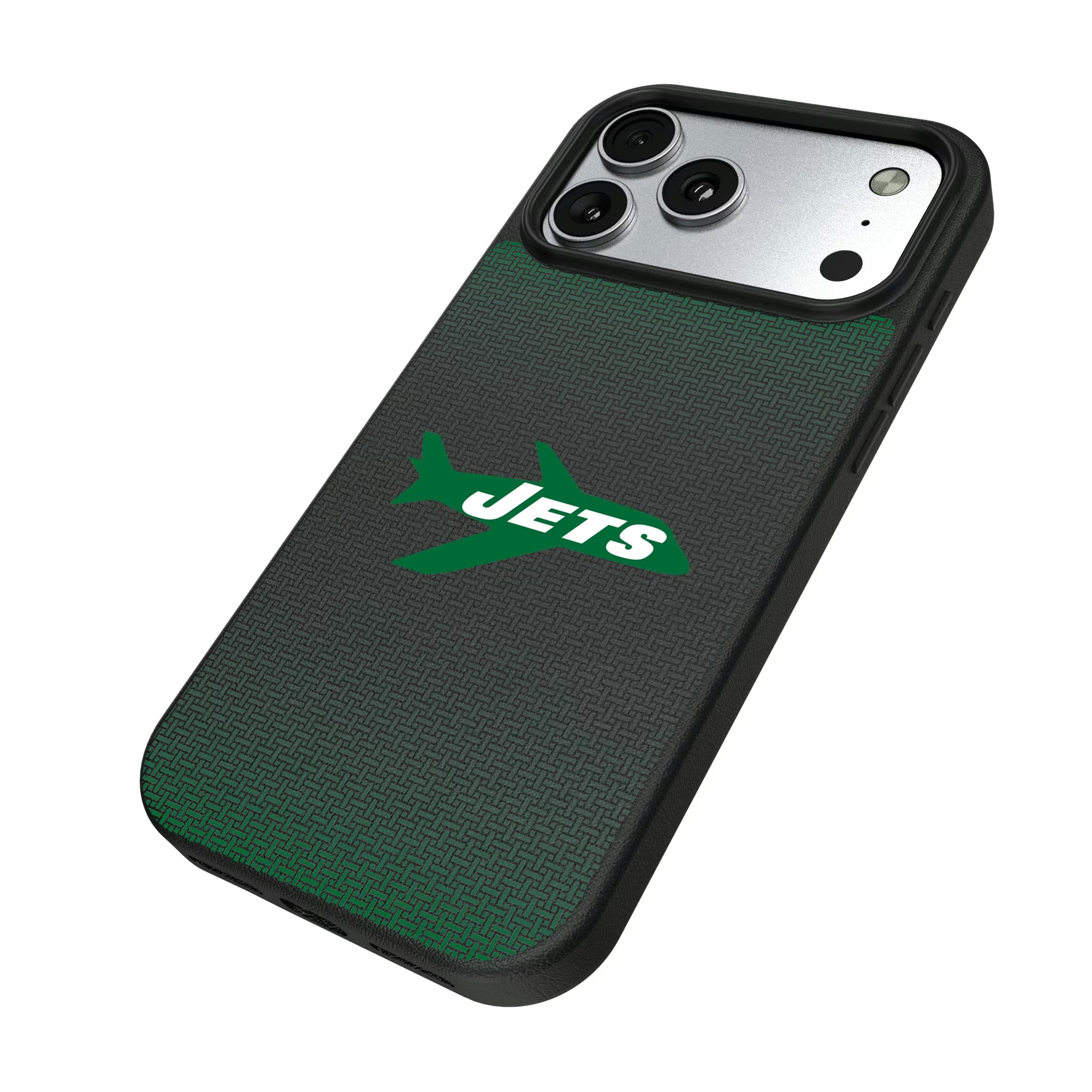 New York Jets 1963 Historic Collection Linen iPhone MagSafe Compatible Phone Case for Apple iPhone - Isometric View#Device_iPhone 17 Pro Max