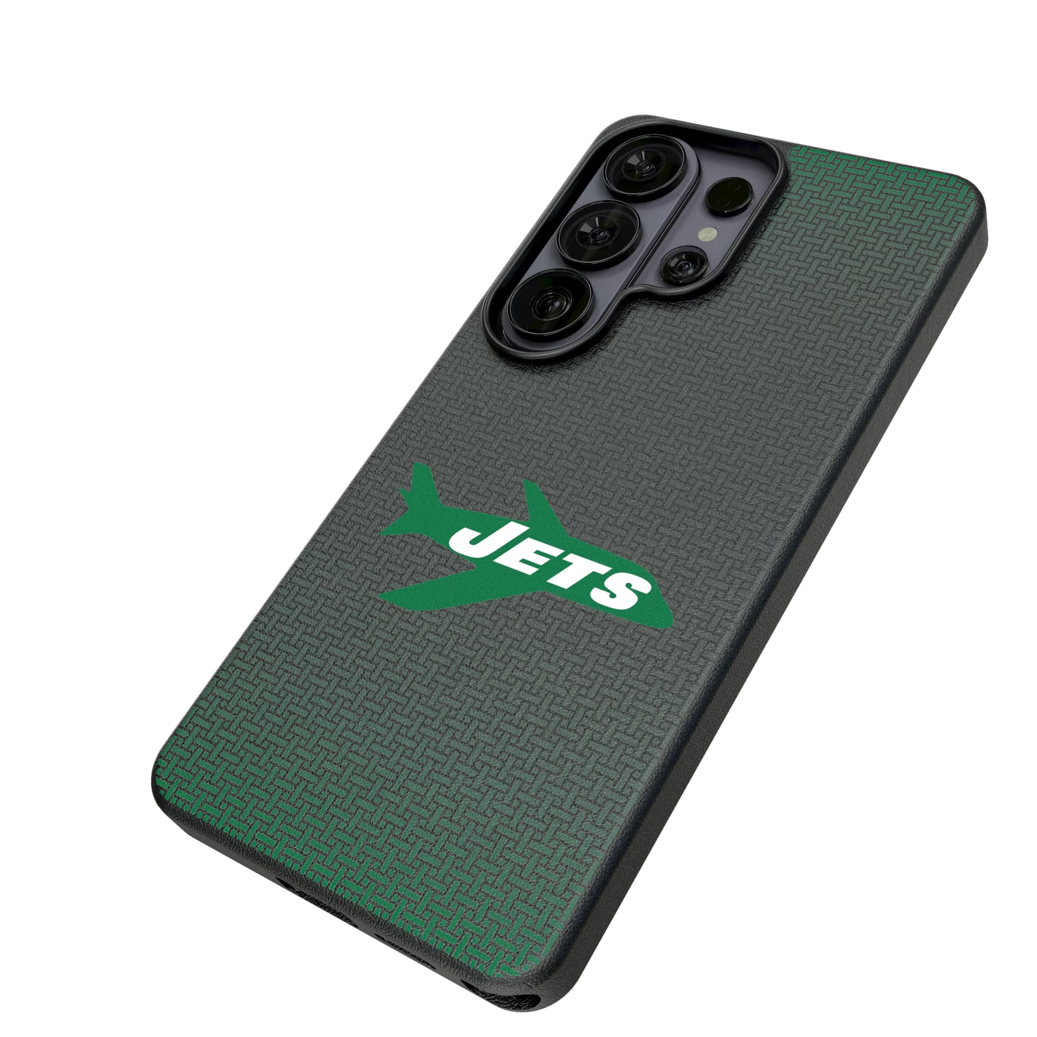 New York Jets 1963 Historic Collection Linen Galaxy MagSafe Compatible Phone Case for Samsung Galaxy - Isometric View#Device_Galaxy S26 Ultra