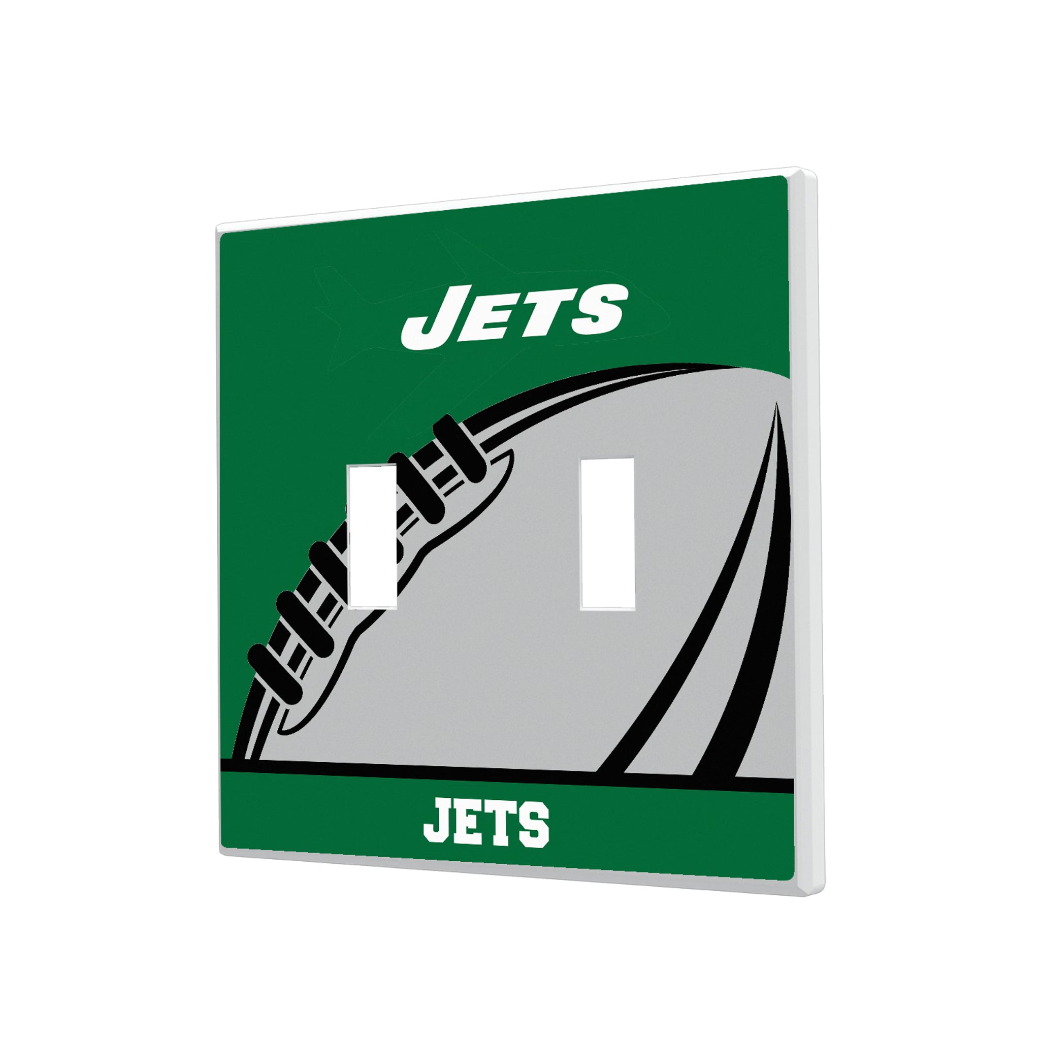New York Jets 1963 Historic Collection Passtime Hidden-Screw Light Switch Plate#Style_Double Toggle