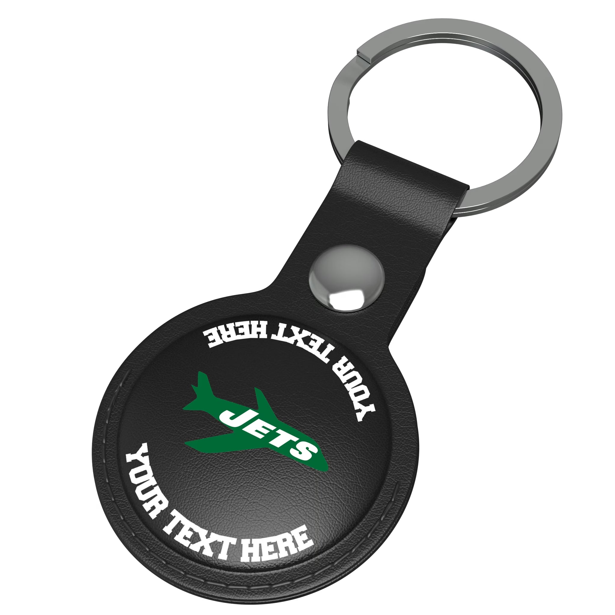 New York Jets 1963 Historic Collection Personalized Insignia AirTag Black Airtag Holder - Isometric View