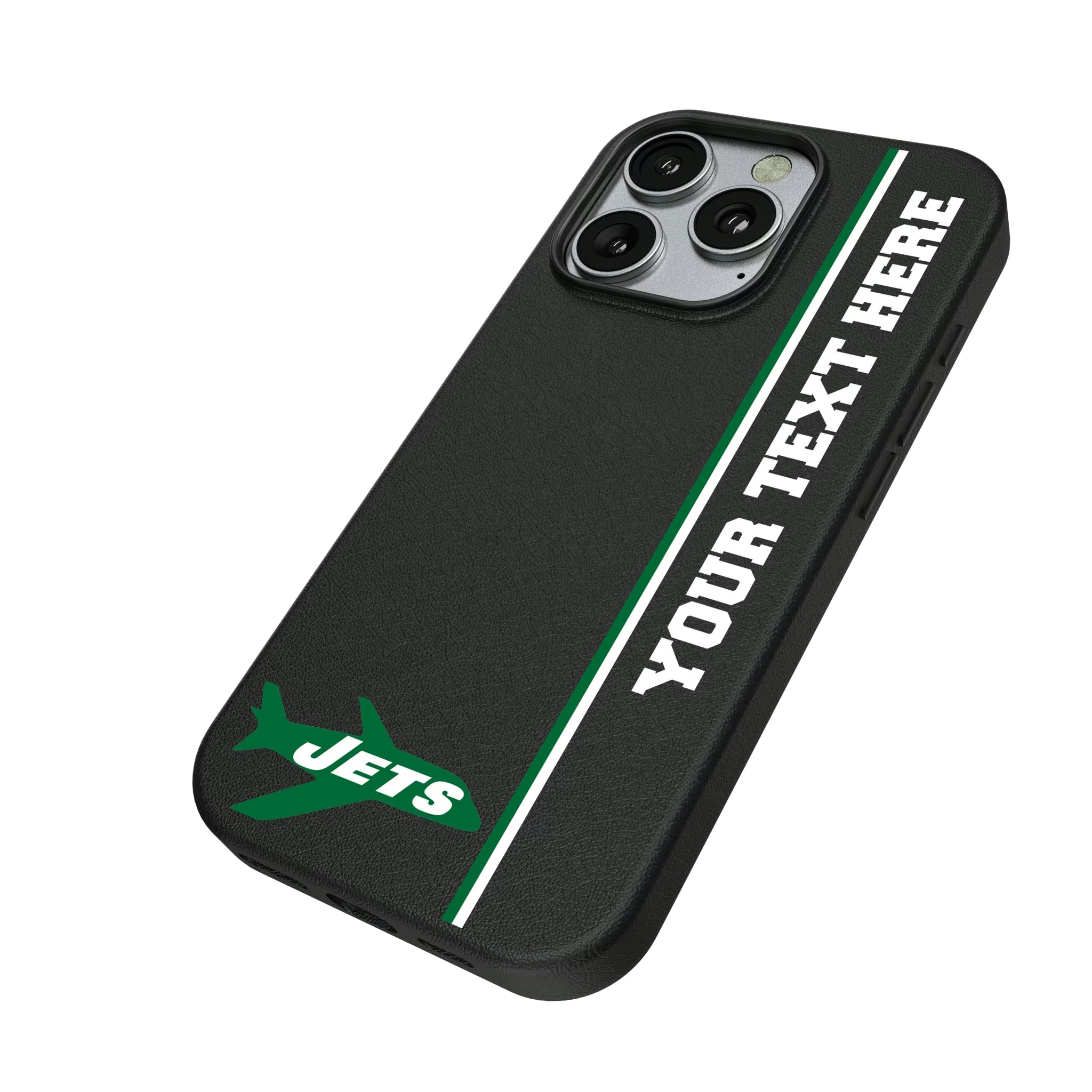 New York Jets 1963 Historic Collection Personalized Sidebard iPhone MagSafe Compatible Phone Case for Apple iPhone - Isometric View