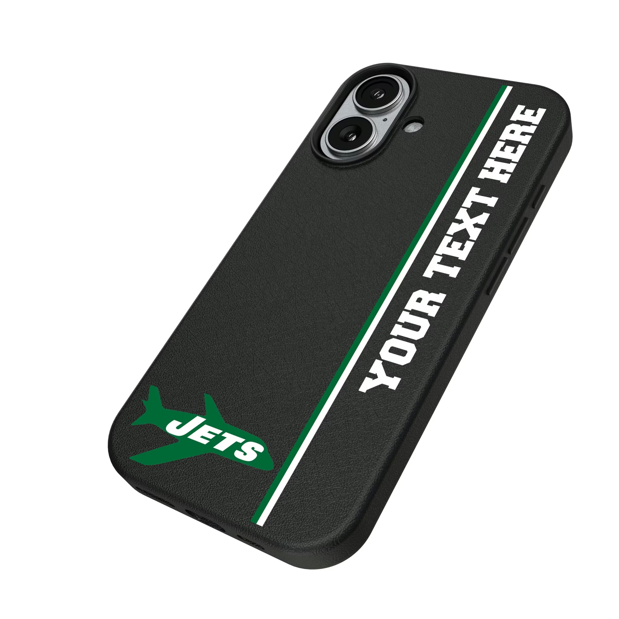 New York Jets 1963 Historic Collection Personalized Sidebard iPhone MagSafe Compatible Phone Case for Apple iPhone - Isometric View#Device_iPhone 17