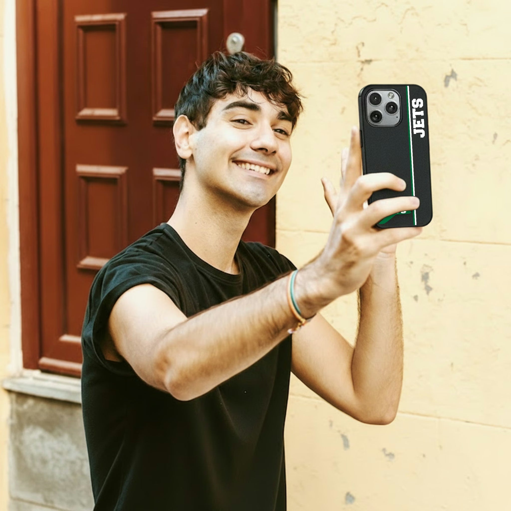 New York Jets 1963 Historic Collection Sidebar iPhone MagSafe Compatible Phone Case for Apple iPhone - Lifestyle