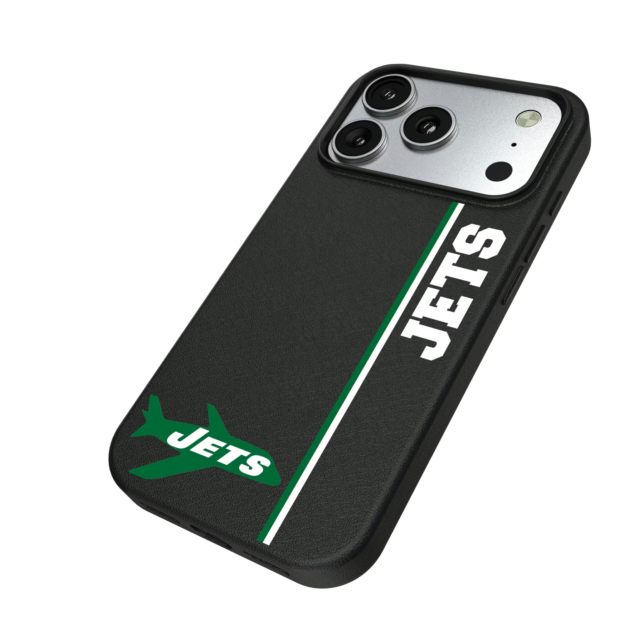 New York Jets 1963 Historic Collection Sidebar iPhone MagSafe Compatible Phone Case for Apple iPhone - Isometric View#Device_iPhone 17 Pro