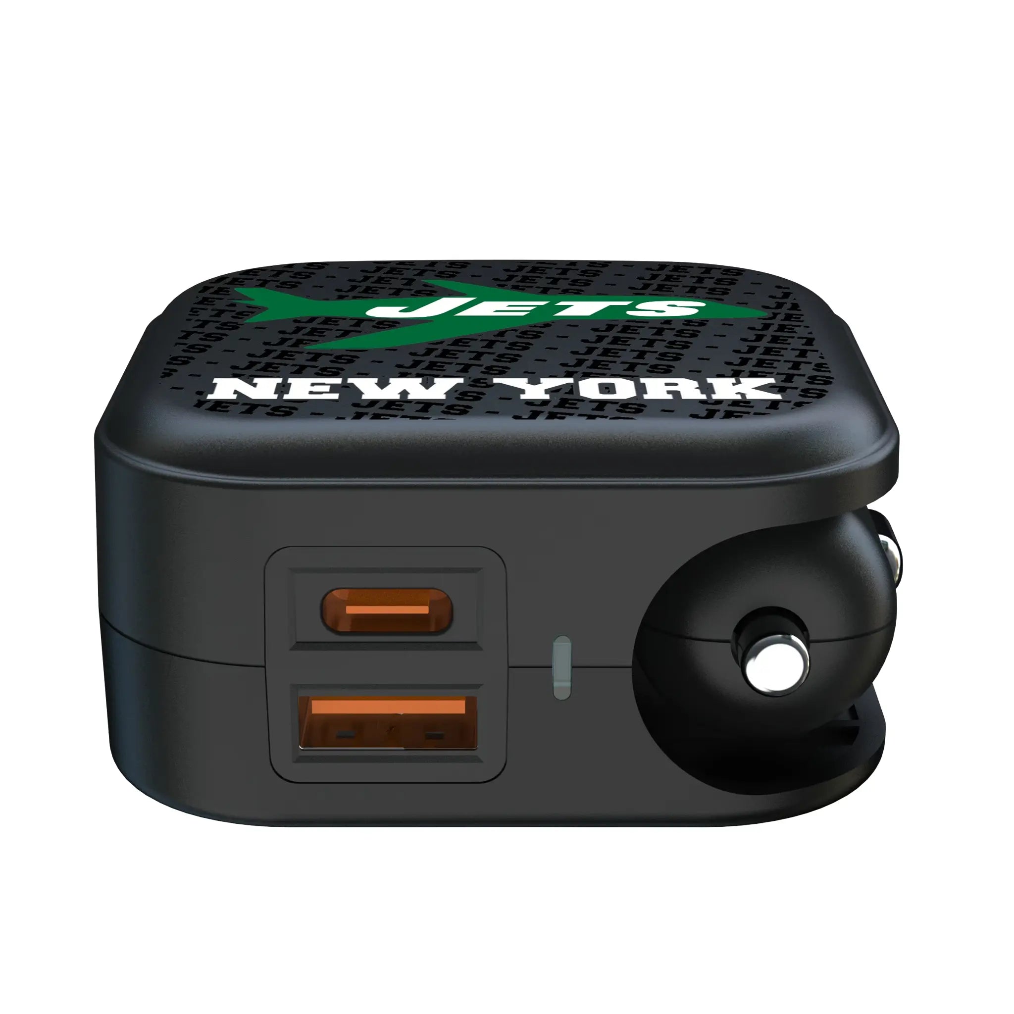 New York Jets 1963 Historic Collection Text Backdrop 2 in 1 USB A/C Charger