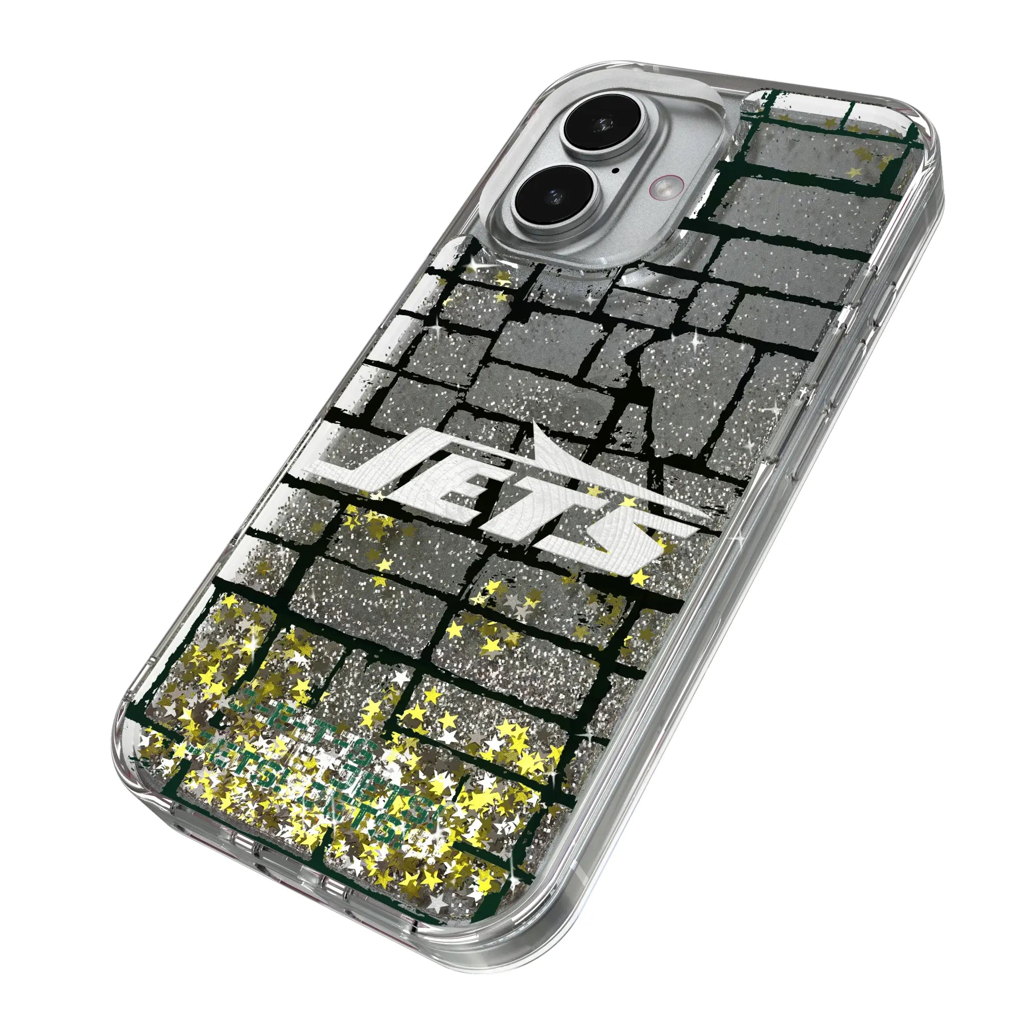 New York Jets Brick iPhone Glitter Phone Case for Apple iPhone - Isometric View