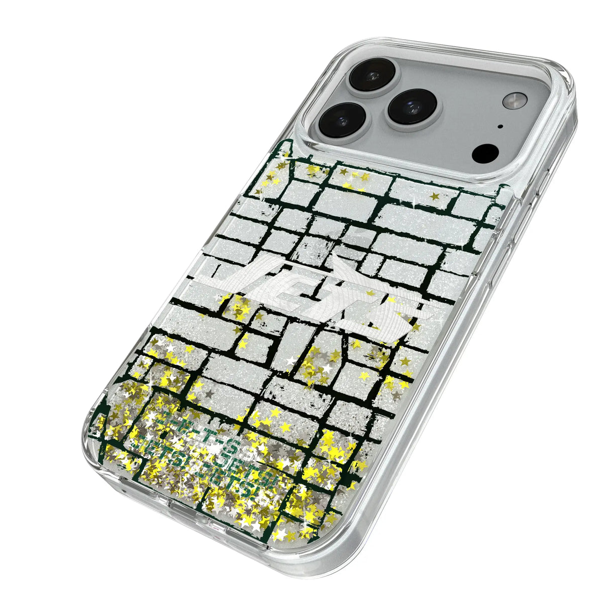 New York Jets Brick iPhone Glitter Phone Case for Apple iPhone - Isometric View#Device_iPhone 18 Pro