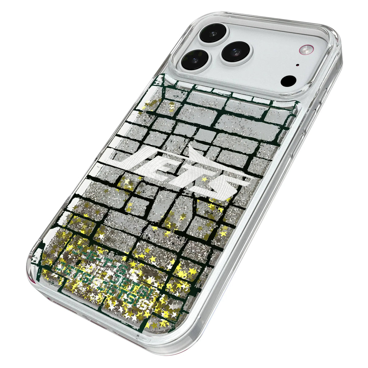 New York Jets Brick iPhone Glitter Phone Case for Apple iPhone - Isometric View#Device_iPhone 18 Pro Max