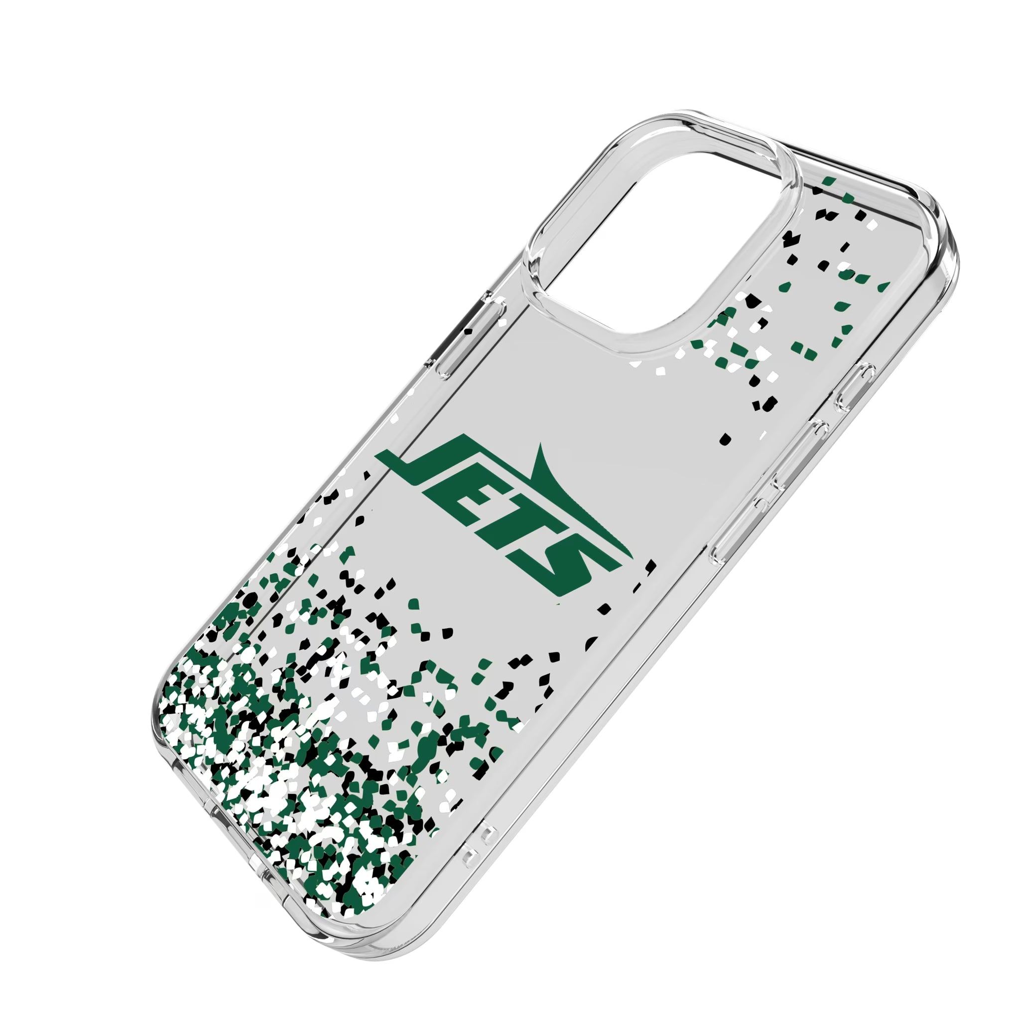 New York Jets Confetti iPhone Clear Phone Case for Apple iPhone - Isometric View