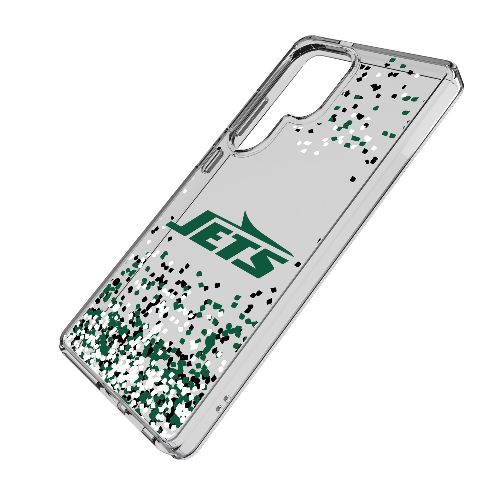 New York Jets Confetti Galaxy Clear Phone Case for Samsung Galaxy - Isometric View