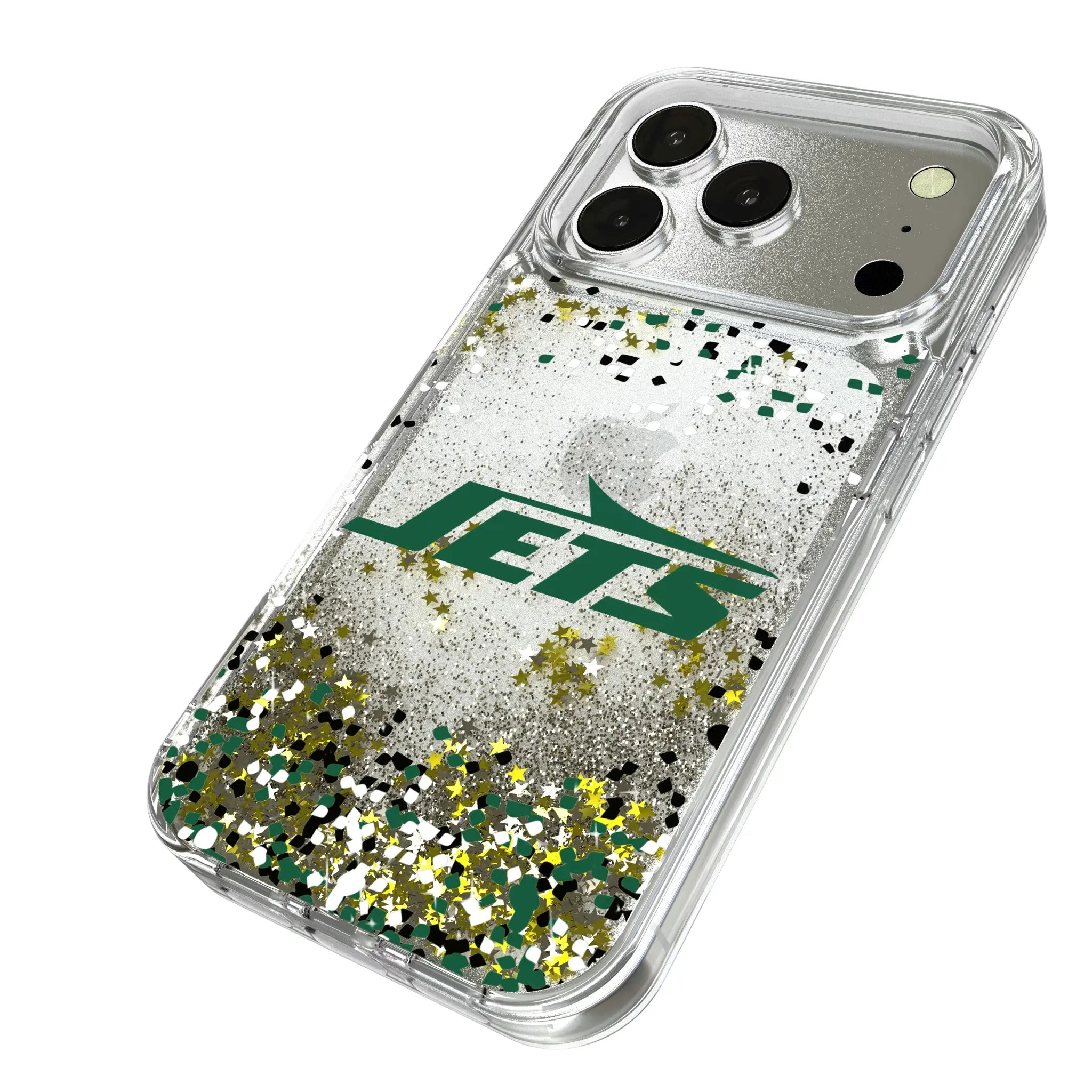 New York Jets Confetti iPhone Glitter Phone Case for Apple iPhone - Isometric View