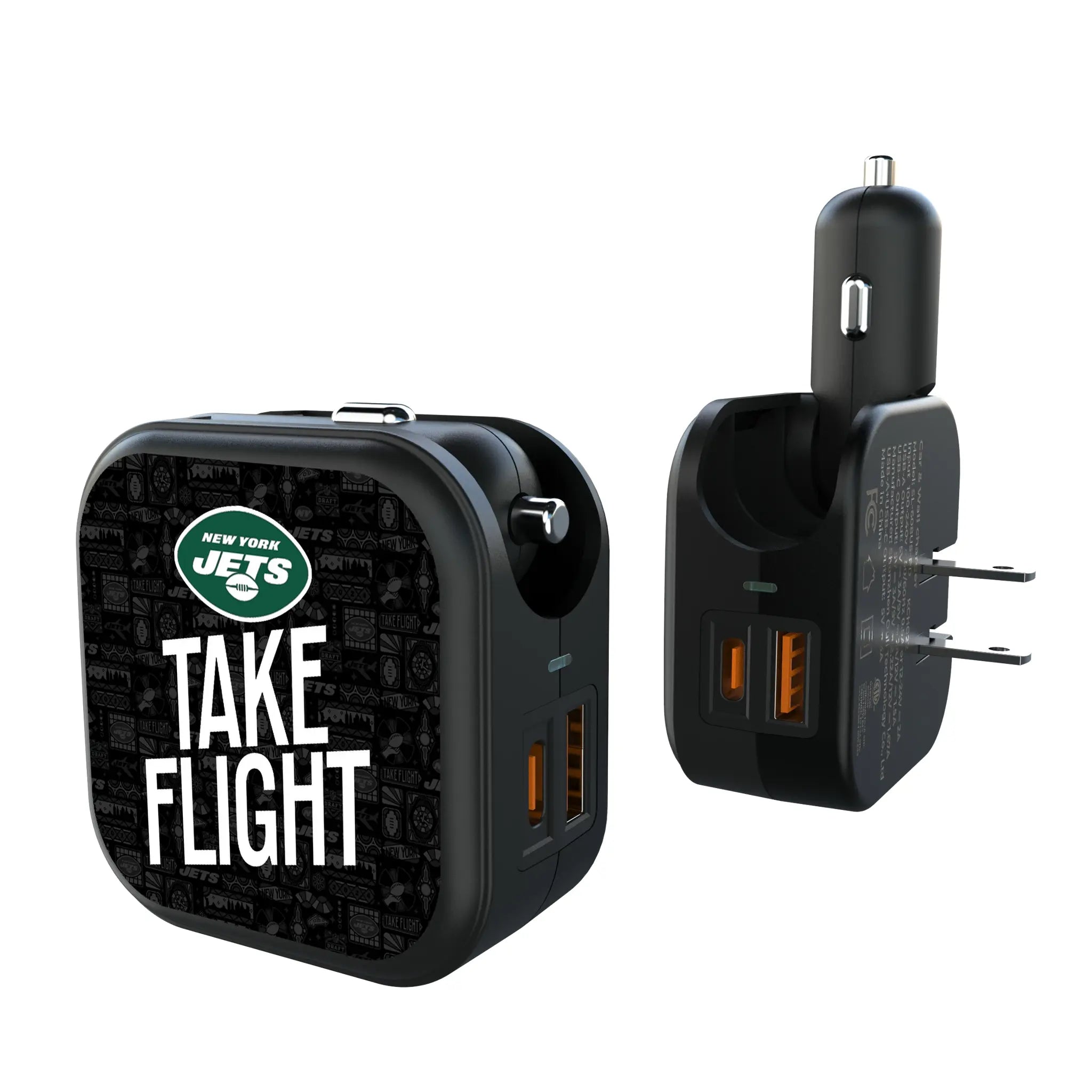 New York Jets Deco 2 in 1 USB A/C Charger