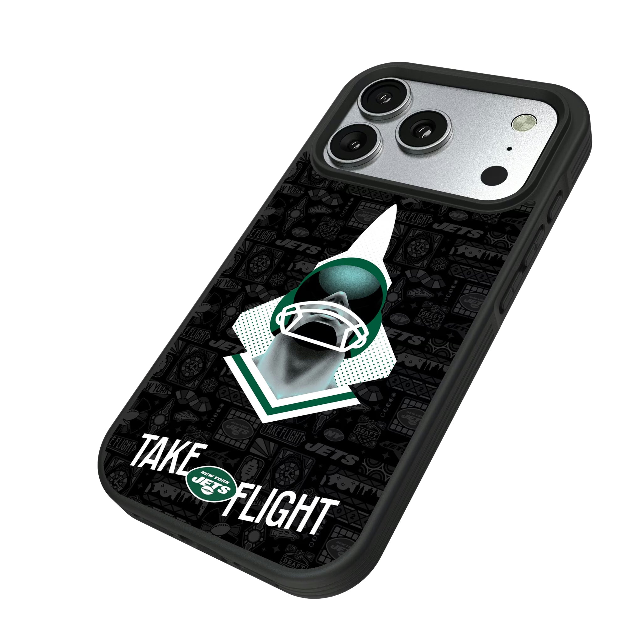 New York Jets Deco iPhone Bump Phone Case for Apple iPhone - Isometric View#Device_iPhone 17 Pro