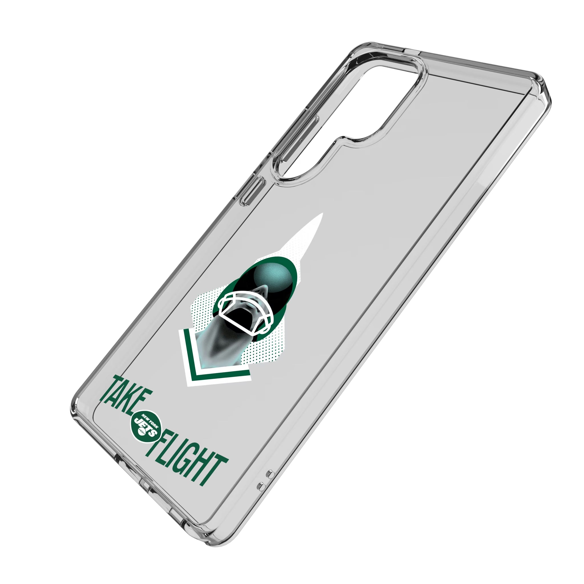 New York Jets Deco Galaxy Clear Phone Case for Samsung Galaxy - Isometric View