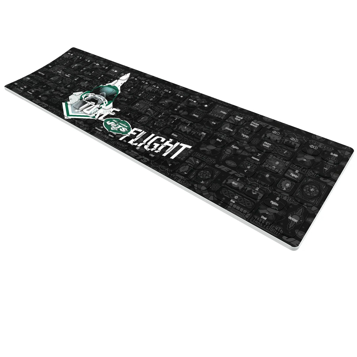 New York Jets Deco KKB605 Curved Wireless Keyboard - Isometric View
