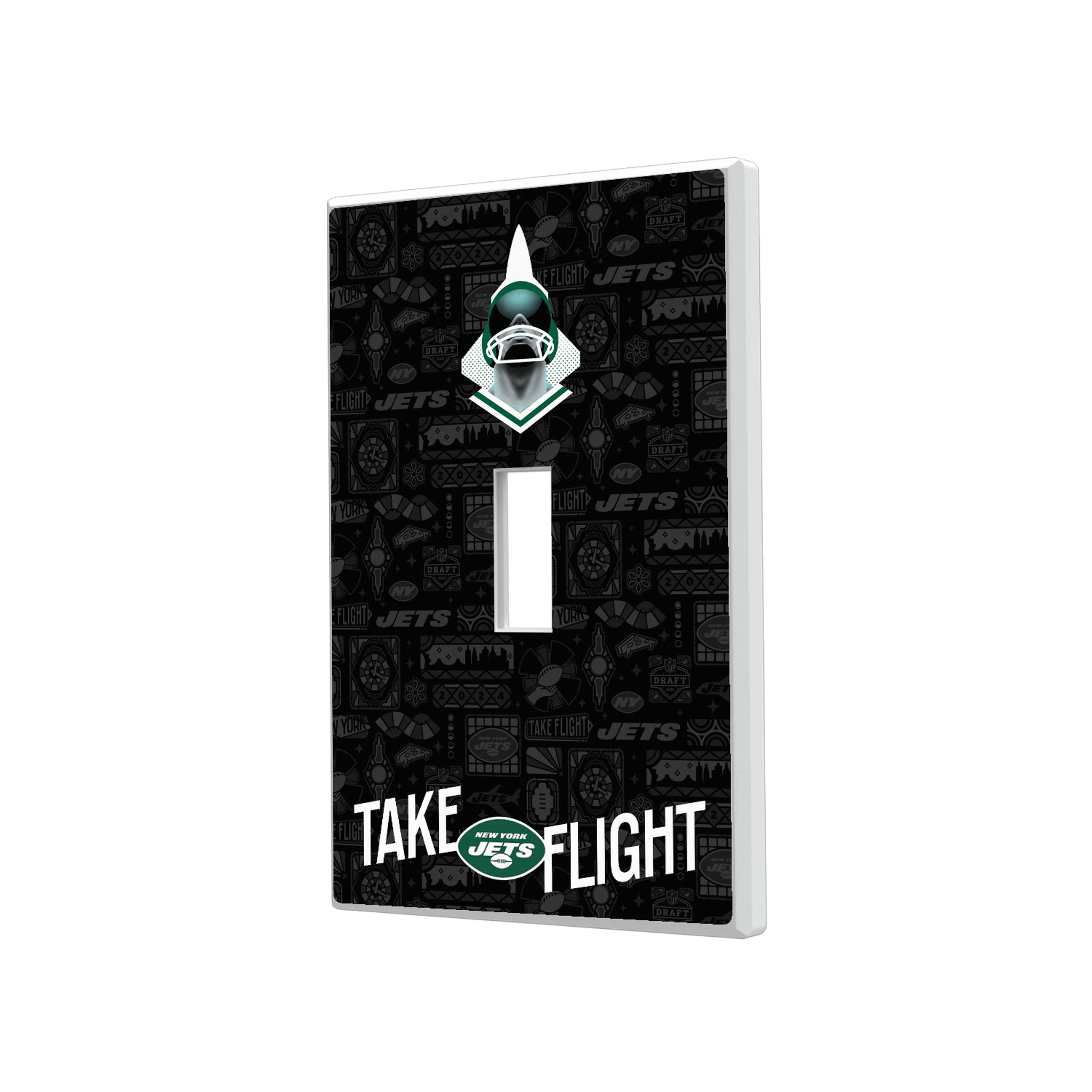 New York Jets Deco Hidden-Screw Light Switch Plate#Style_Single Toggle