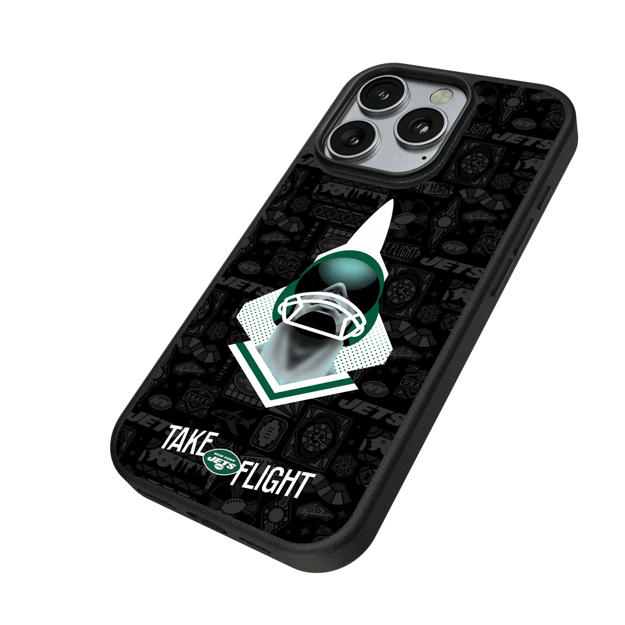 New York Jets Deco iPhone MagSafe Compatible Phone Case for Apple iPhone - Isometric View