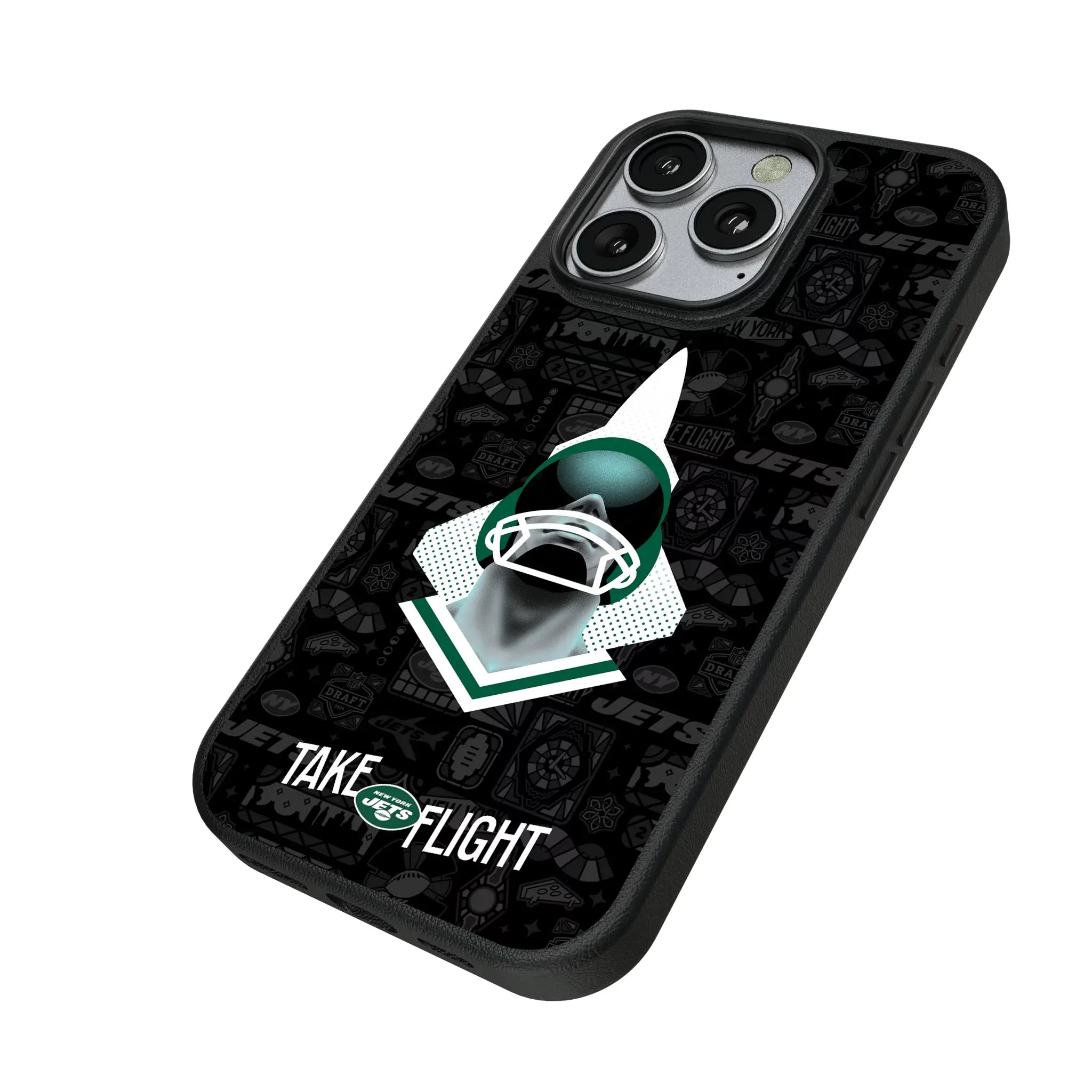New York Jets Deco iPhone MagSafe Compatible Phone Case for Apple iPhone - Isometric View