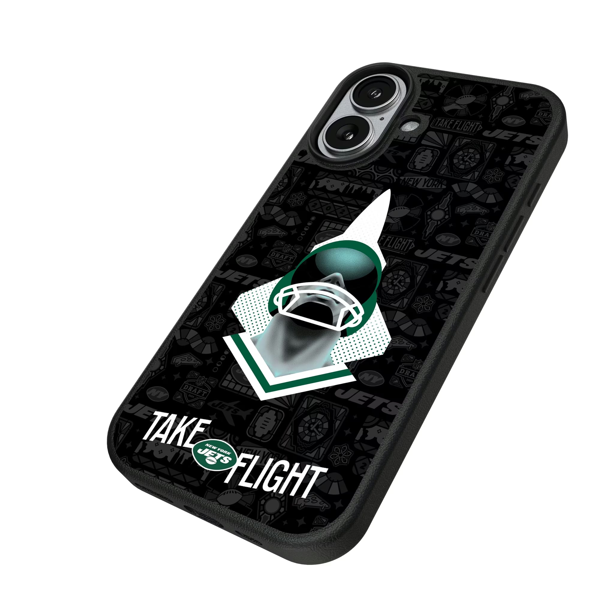 New York Jets Deco iPhone MagSafe Compatible Phone Case for Apple iPhone - Isometric View#Device_iPhone 17