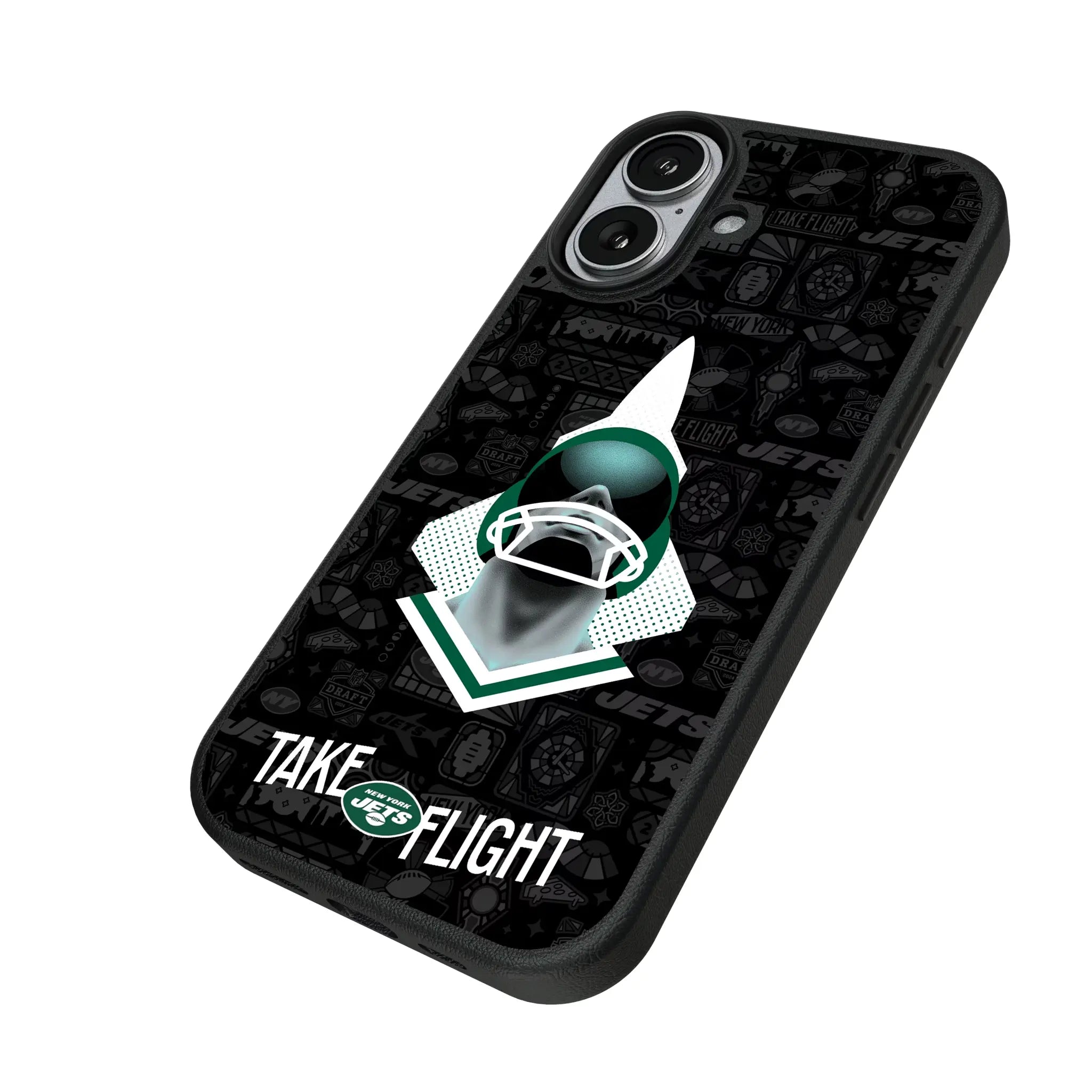 New York Jets Deco iPhone MagSafe Compatible Phone Case for Apple iPhone - Isometric View#Device_iPhone 17