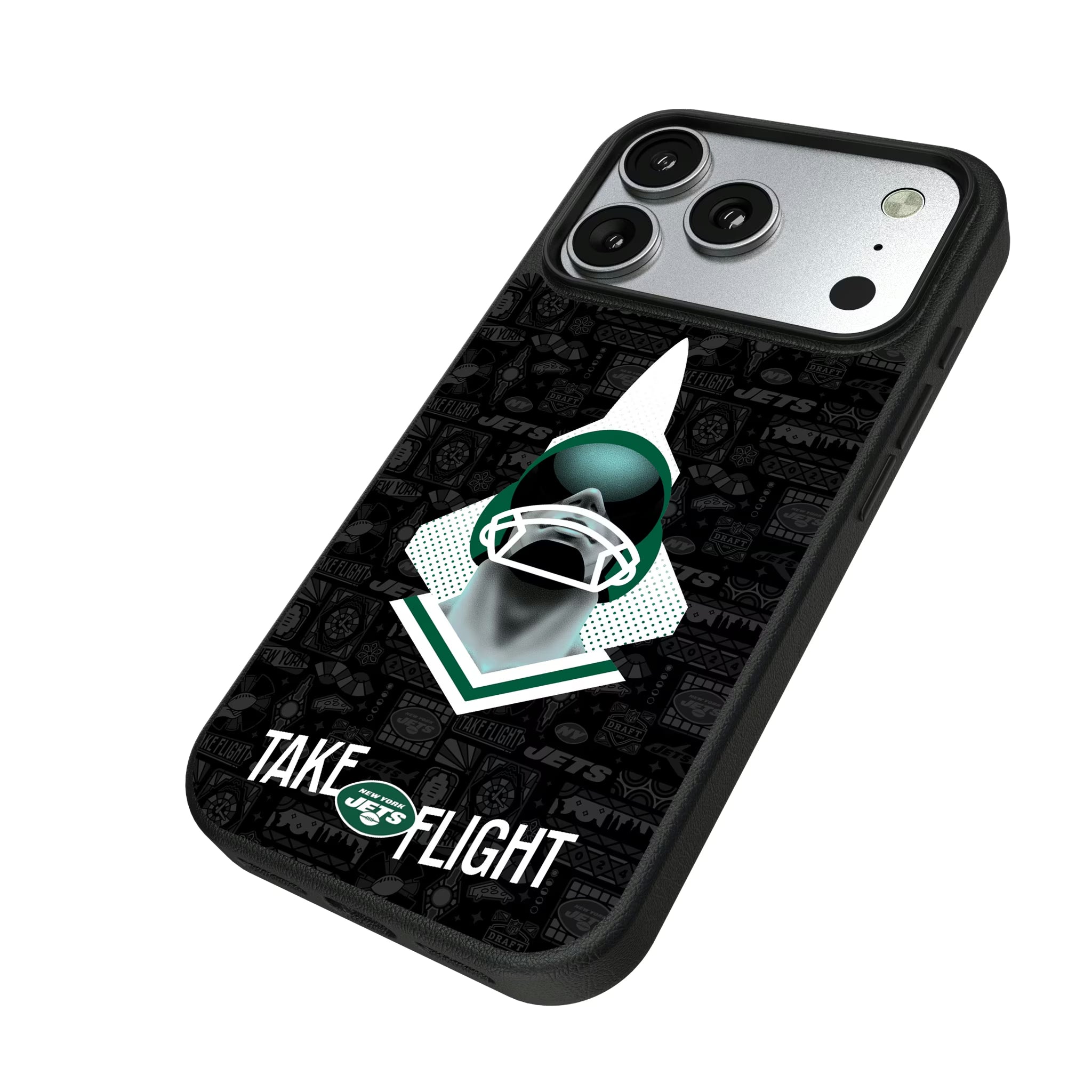 New York Jets Deco iPhone MagSafe Compatible Phone Case for Apple iPhone - Isometric View#Device_iPhone 17 Pro