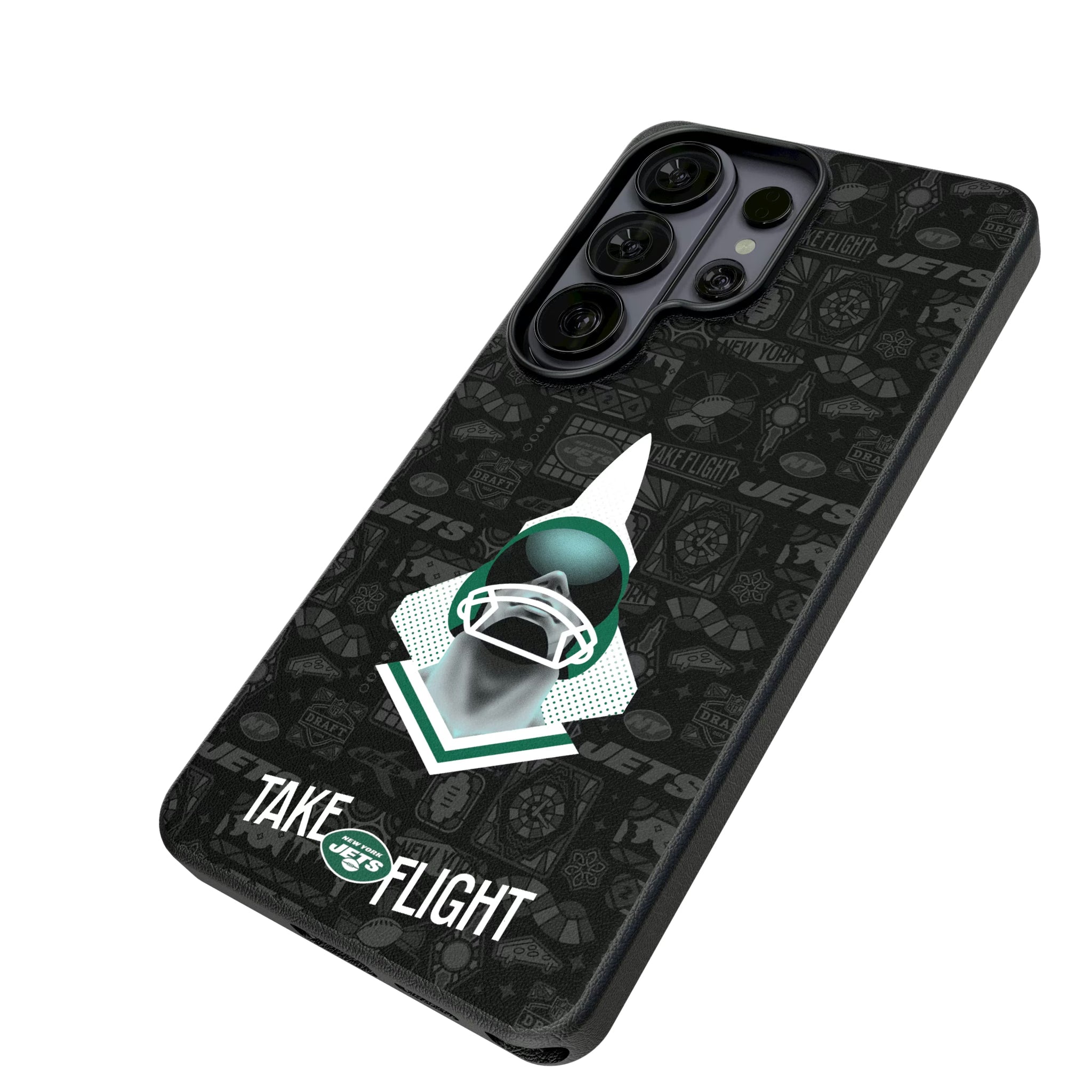 New York Jets Deco Galaxy MagSafe Compatible Phone Case for Samsung Galaxy - Isometric View