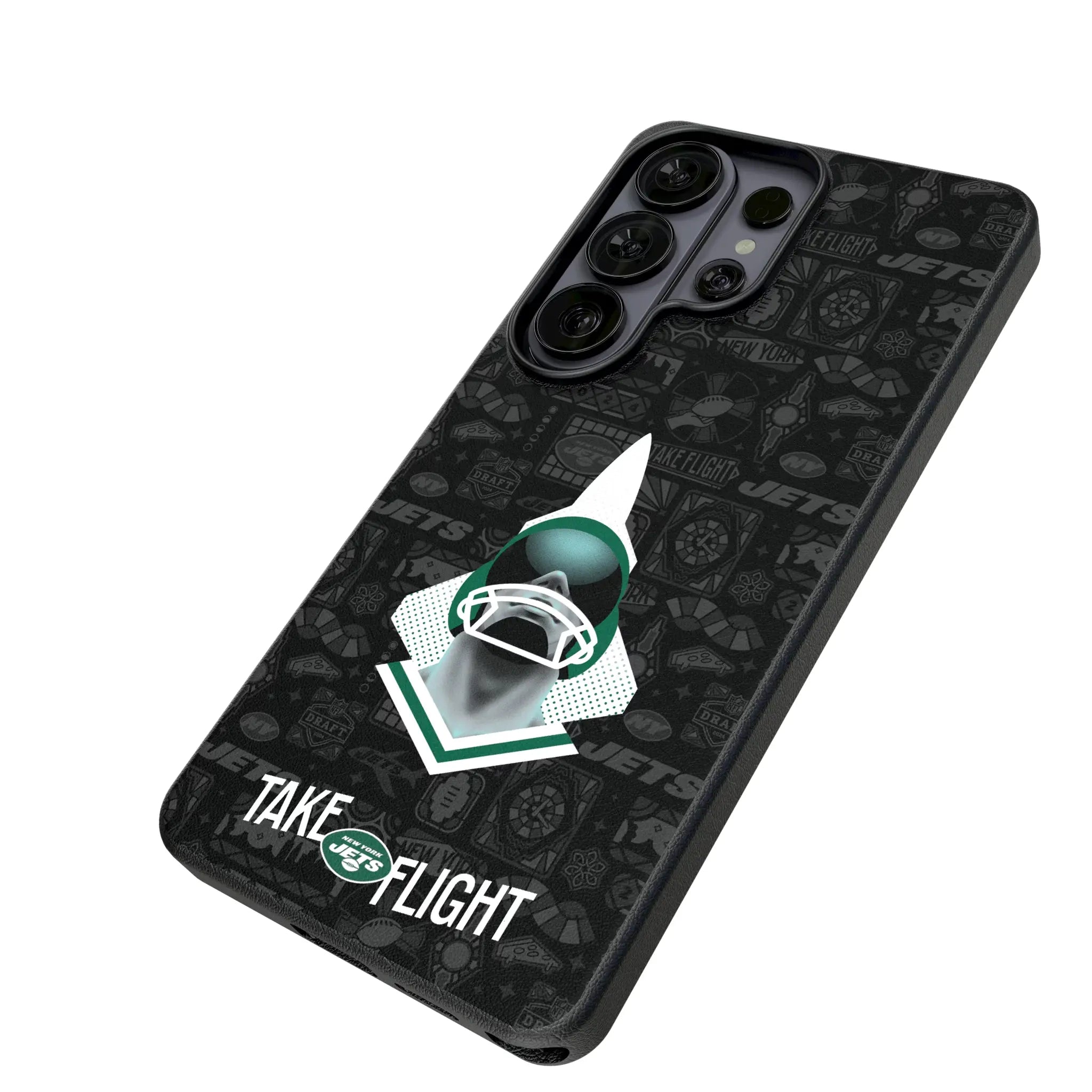 New York Jets Deco Galaxy MagSafe Compatible Phone Case for Samsung Galaxy - Isometric View#Device_Galaxy S26 Ultra