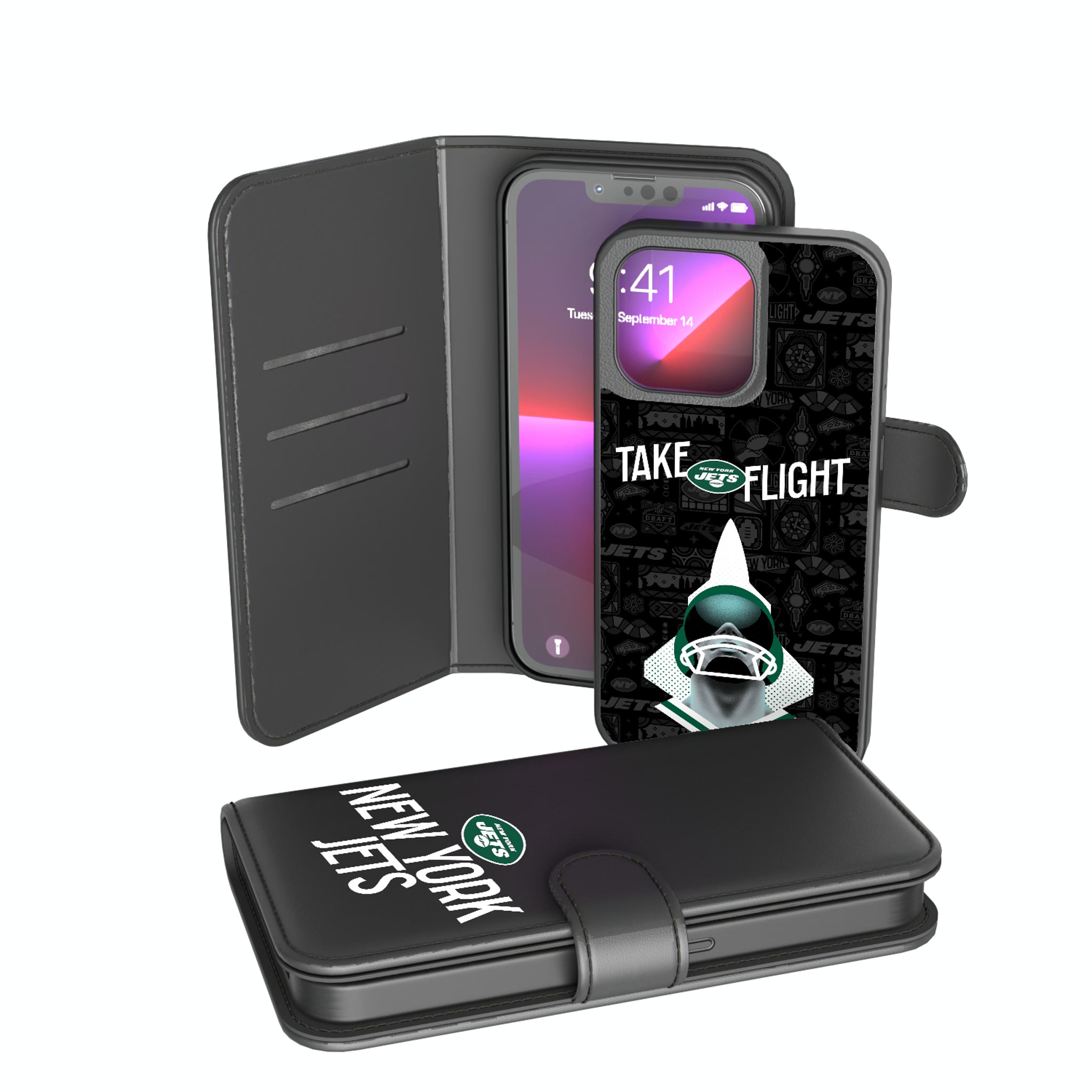 New York Jets Deco iPhone Wallet Phone Case for Apple iPhone
