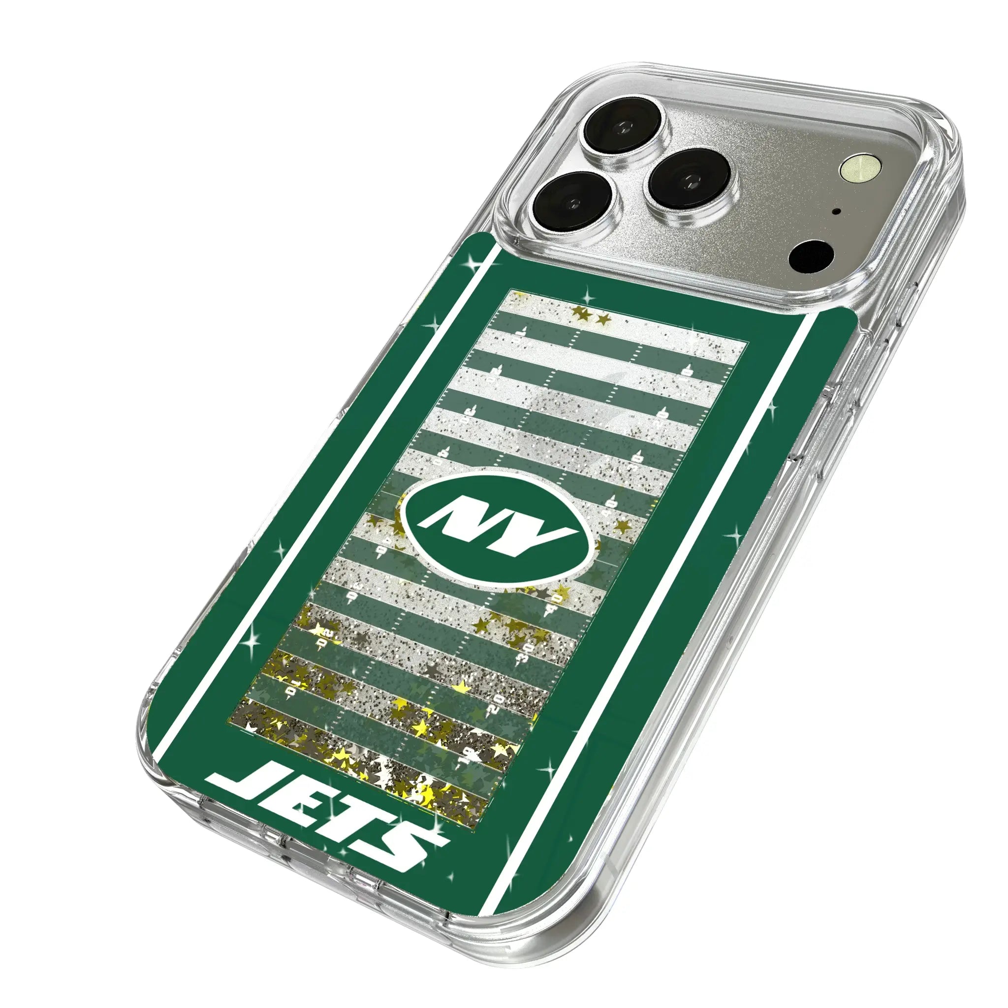 New York Jets Field iPhone Glitter Phone Case for Apple iPhone - Isometric View