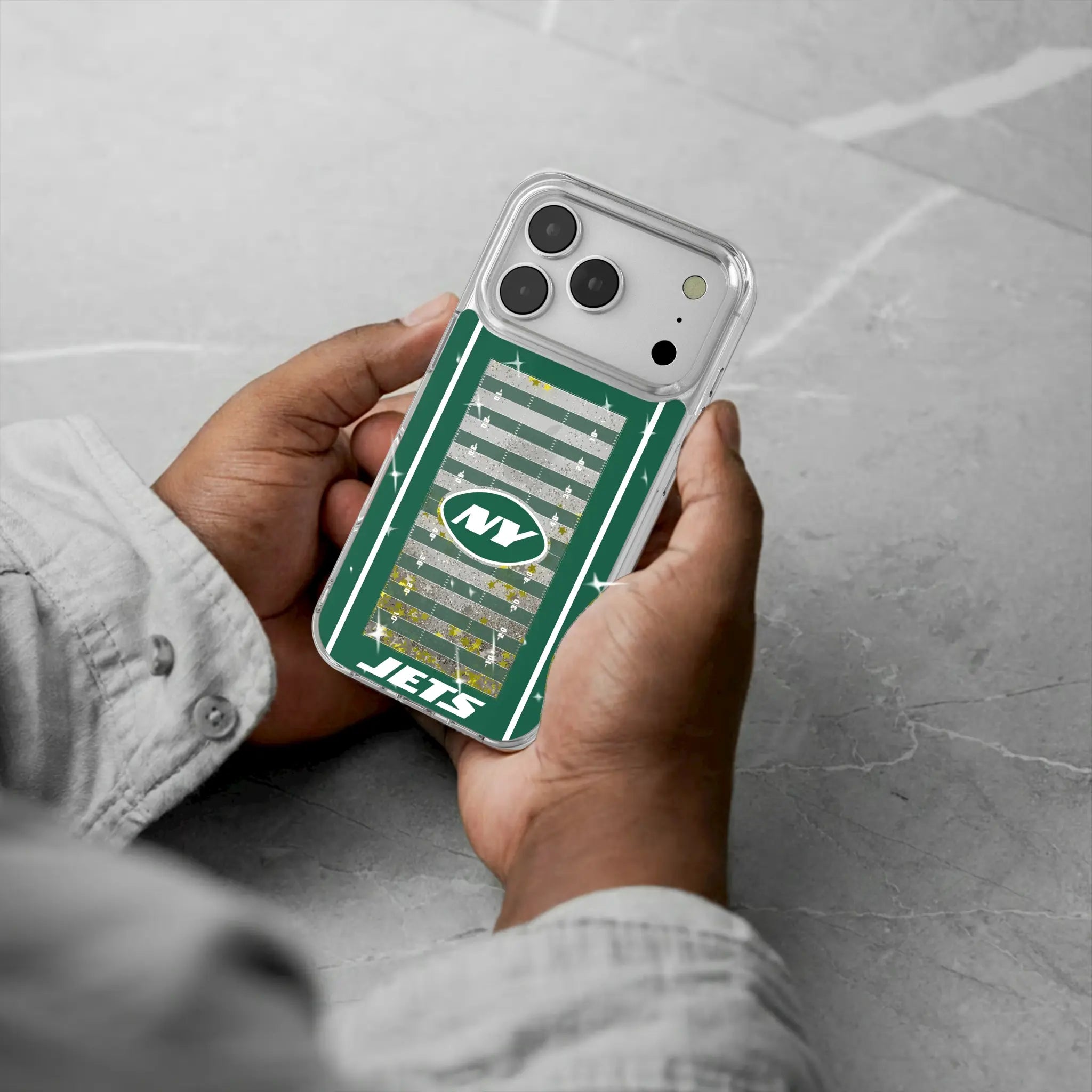 New York Jets Field iPhone Glitter Phone Case for Apple iPhone - Lifestyle