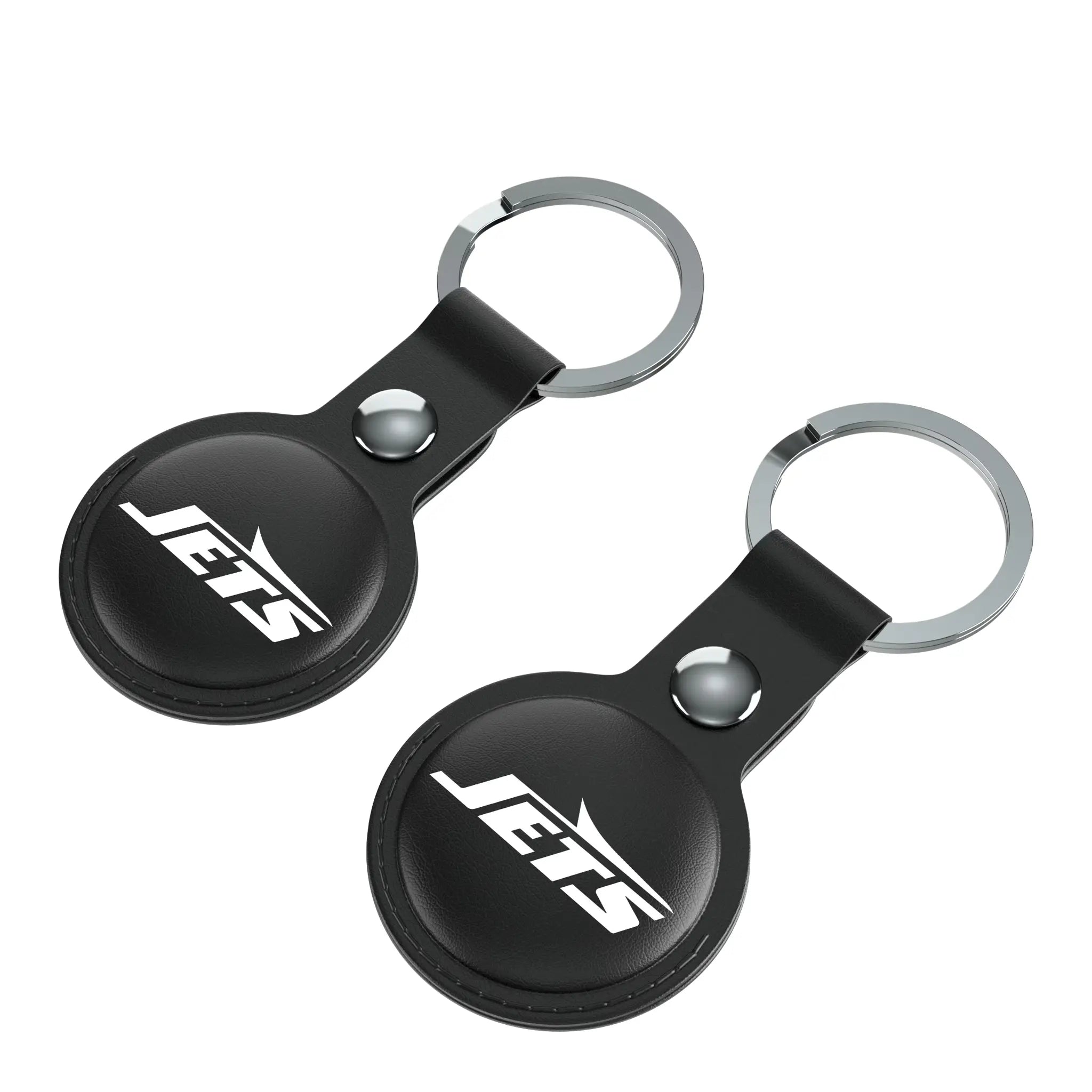 New York Jets Insignia AirTag Black Airtag Holder 2-Pack - Isometric View
