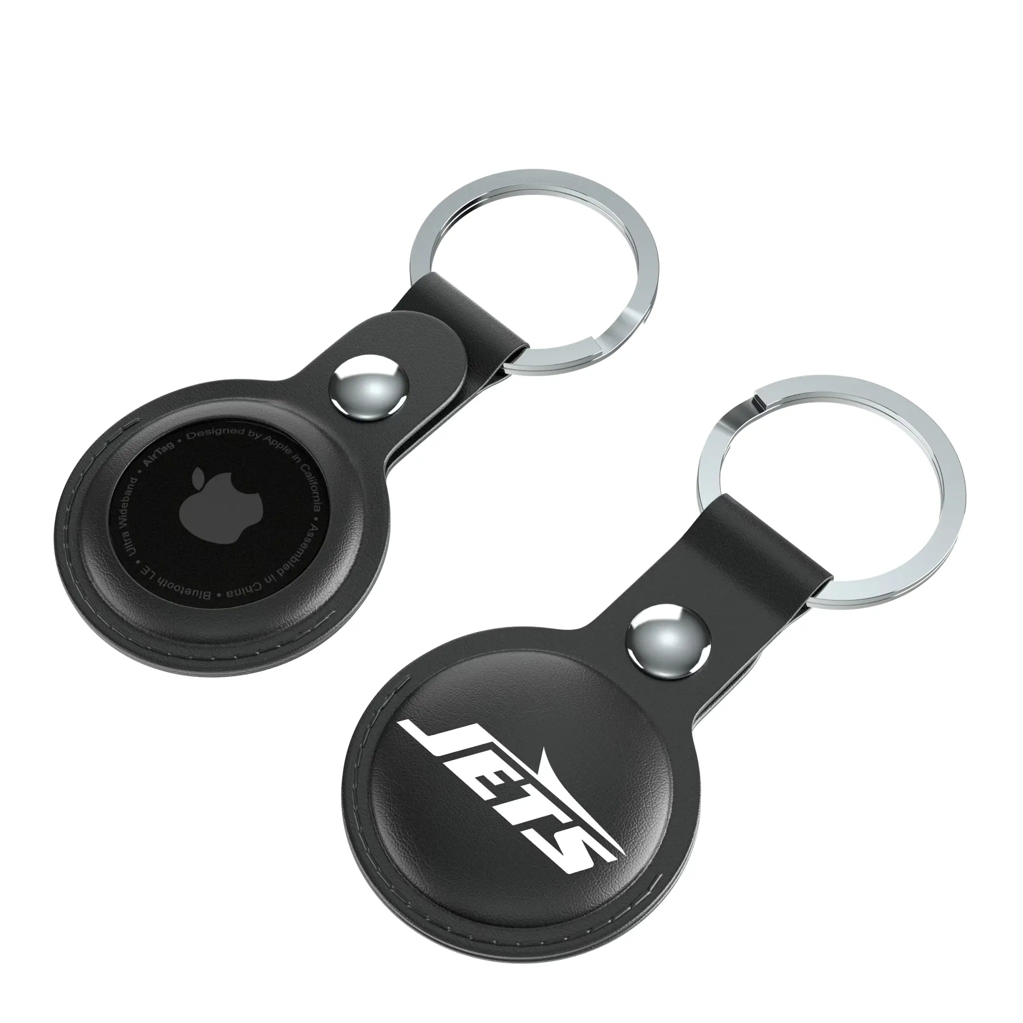 New York Jets Insignia AirTag Black Airtag Holder 2-Pack - Isometric View