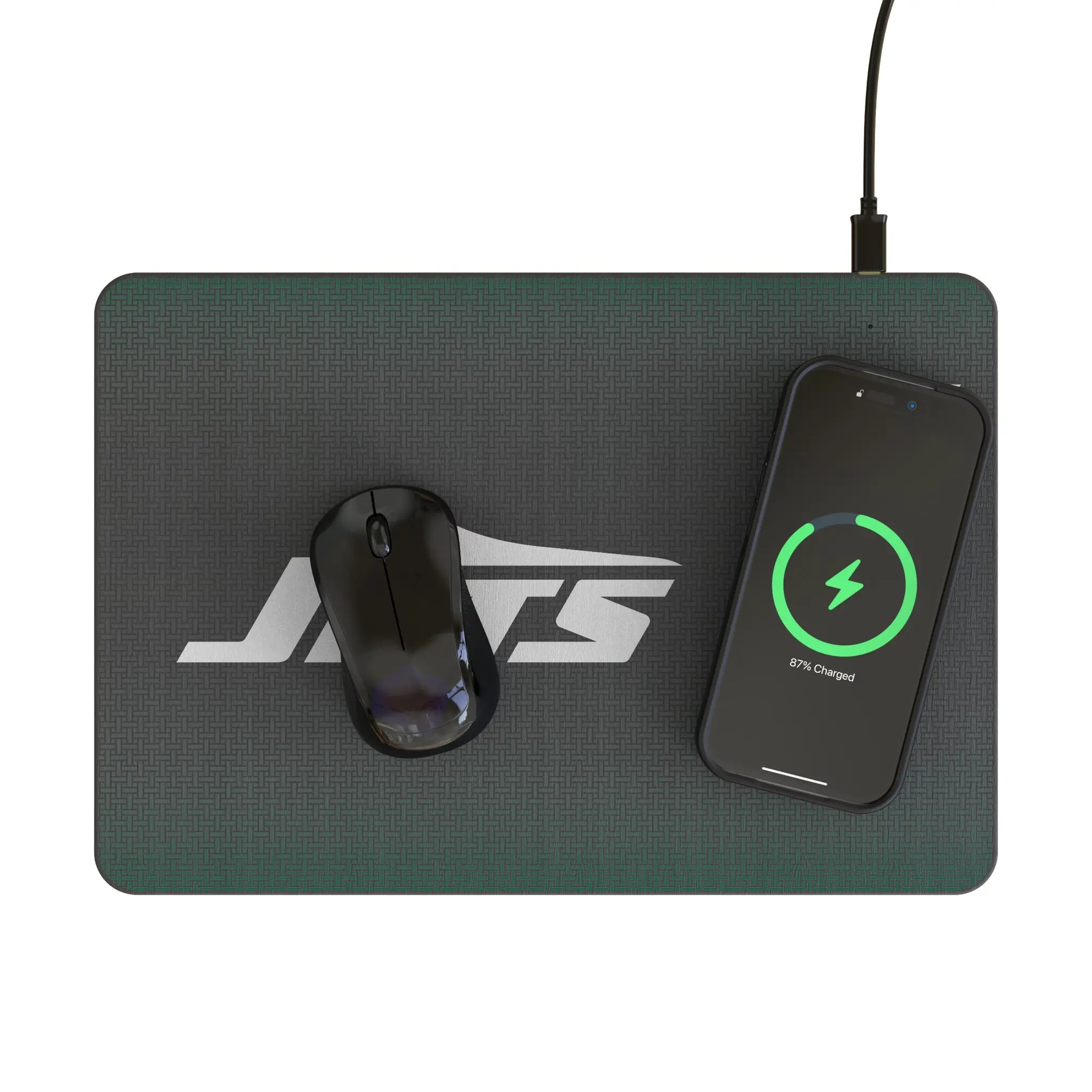 New York Jets Linen 15-Watt Wireless Charger and Mouse Pad - Lifestyle