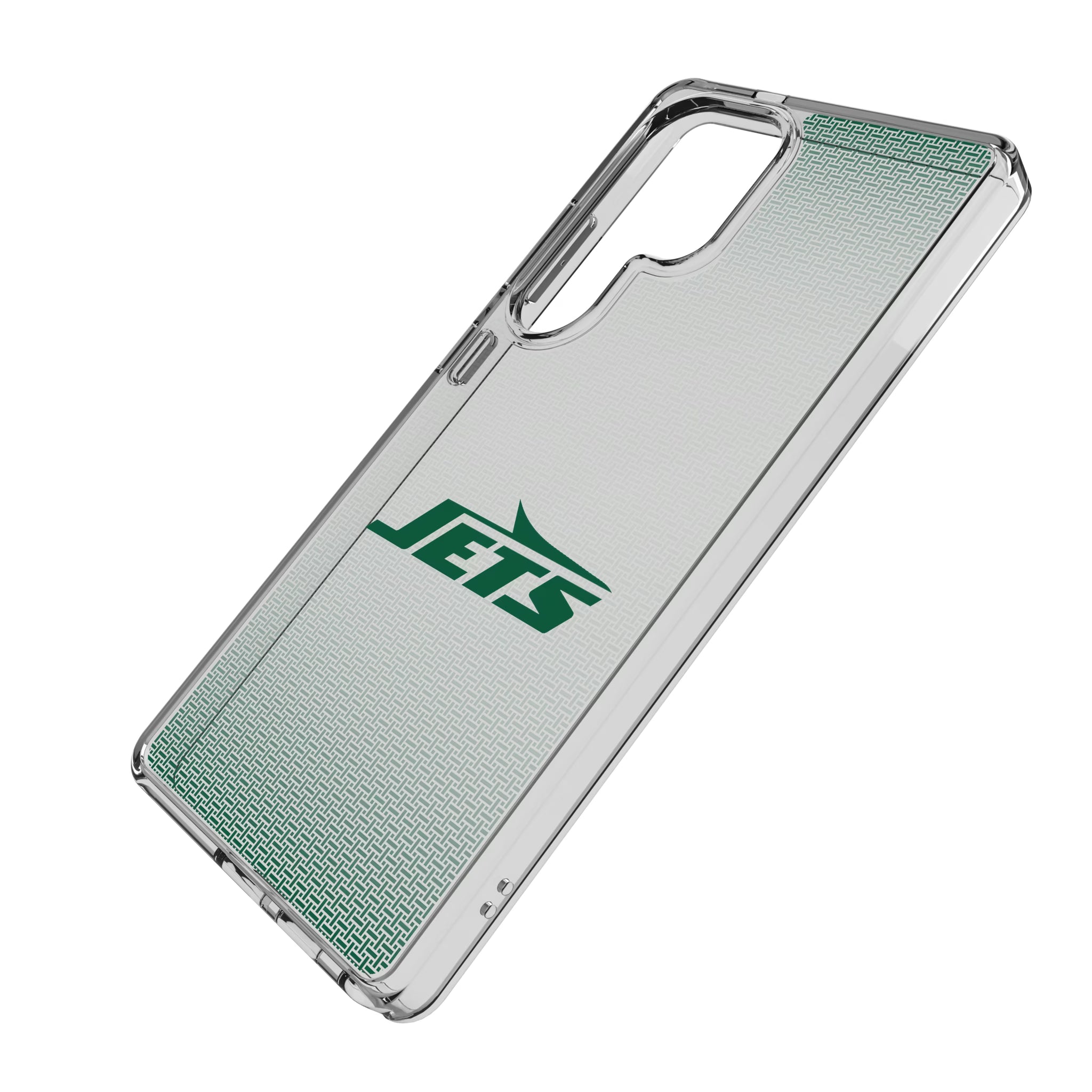New York Jets Linen Galaxy Clear Phone Case for Samsung Galaxy - Isometric View