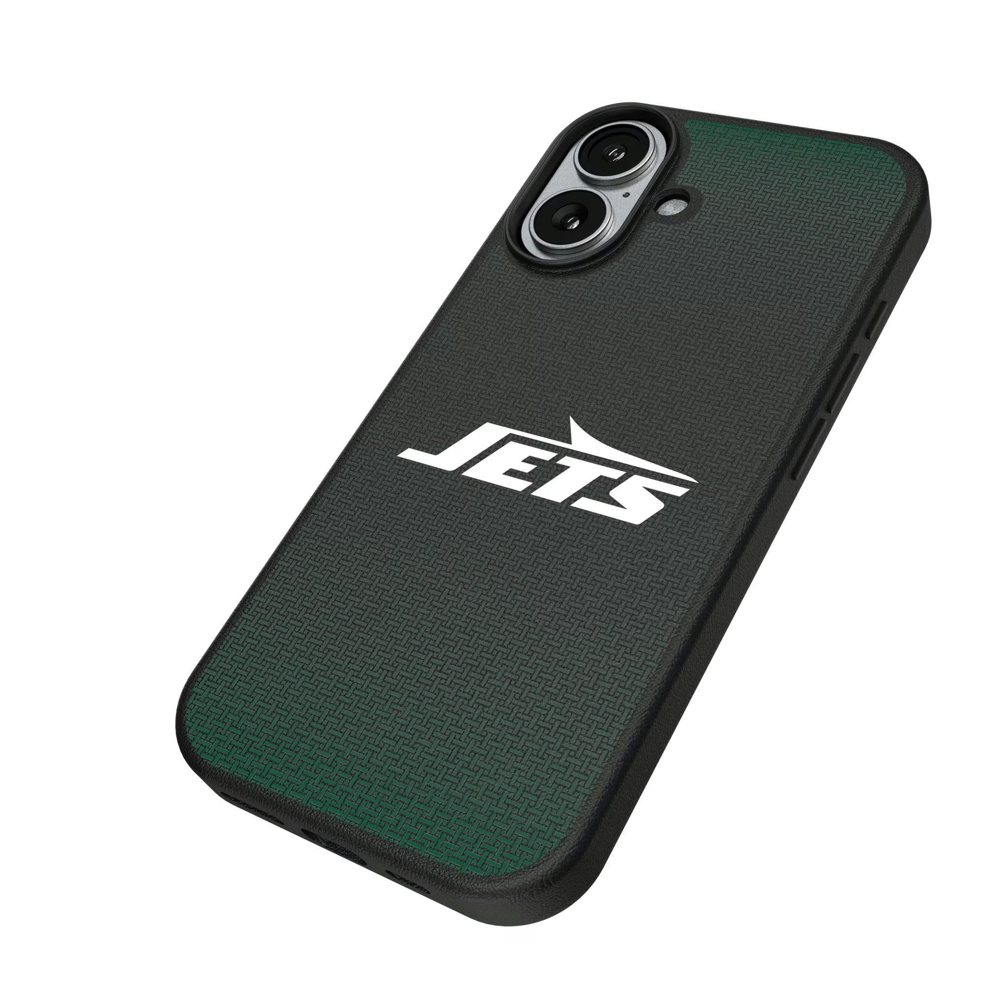 New York Jets Linen iPhone MagSafe Compatible Phone Case for Apple iPhone - Isometric View#Device_iPhone 17