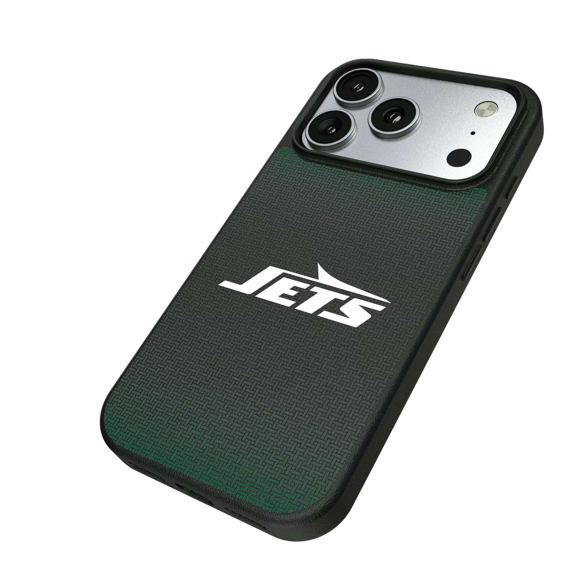 New York Jets Linen iPhone MagSafe Compatible Phone Case for Apple iPhone - Isometric View#Device_iPhone 17 Pro