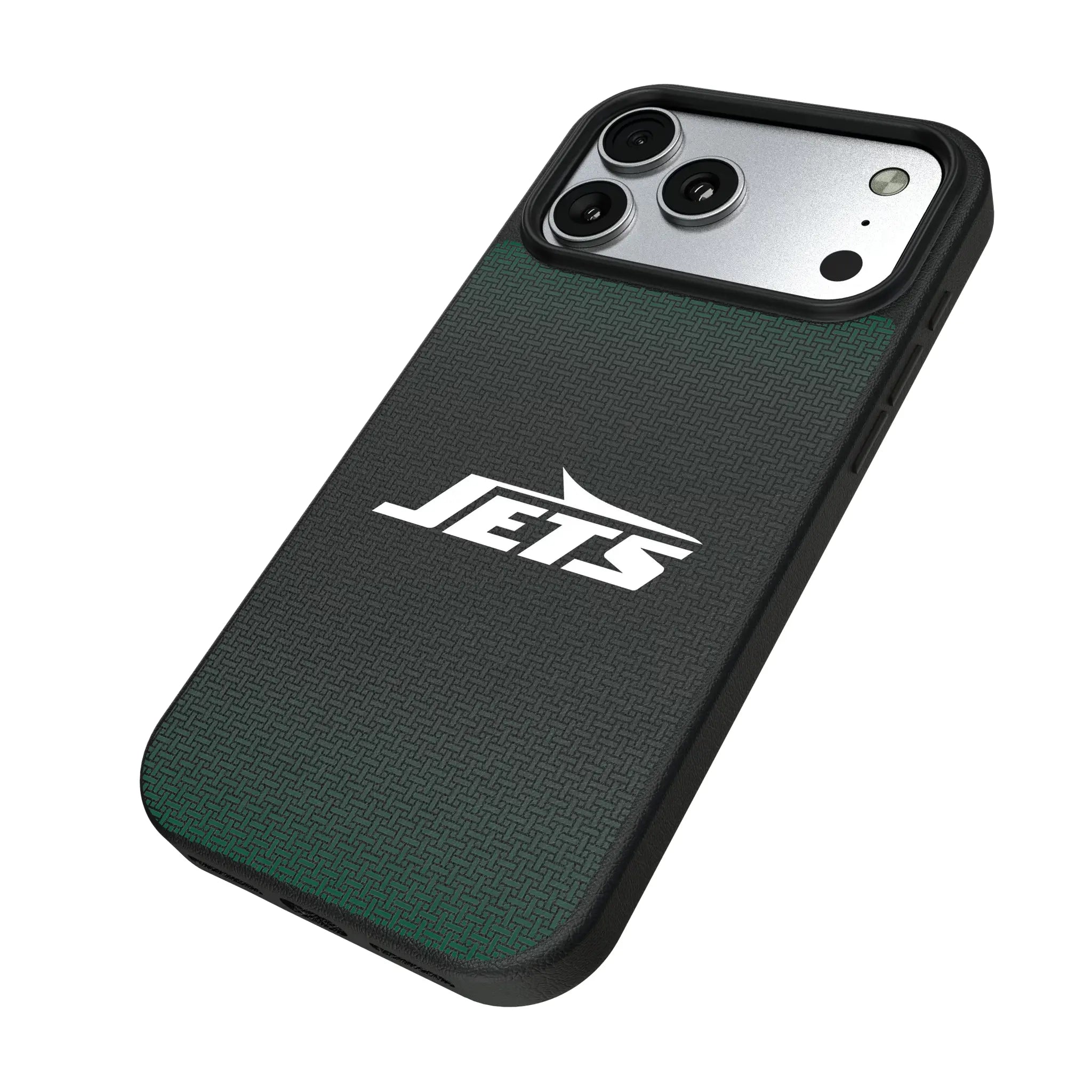 New York Jets Linen iPhone MagSafe Compatible Phone Case for Apple iPhone - Isometric View#Device_iPhone 17 Pro Max