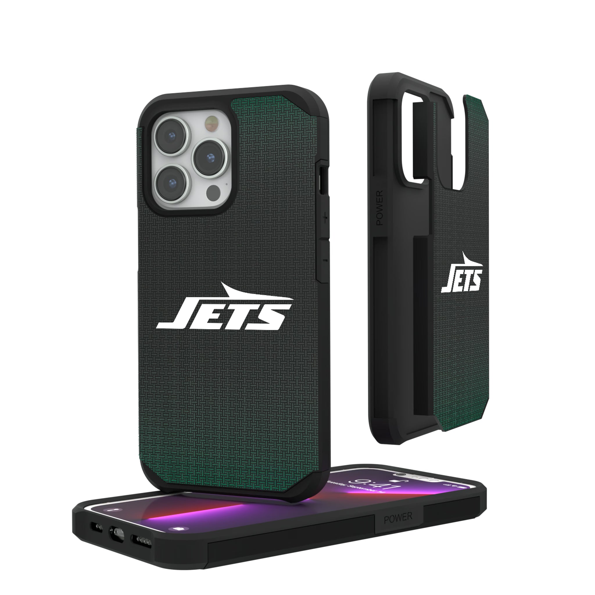 New York Jets Linen iPhone Rugged Phone Case for Apple iPhone#Device_iPhone 13 Pro