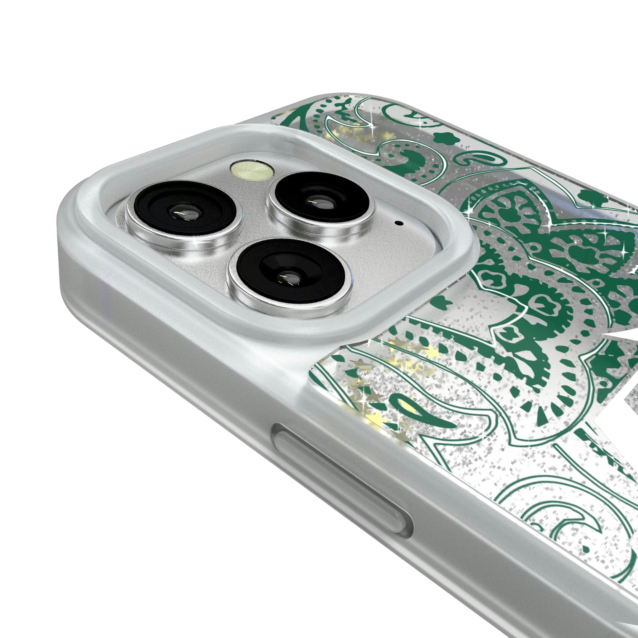 New York Jets Paisley iPhone Glitter Phone Case for Apple iPhone - Detail#Device_iPhone 16 Pro