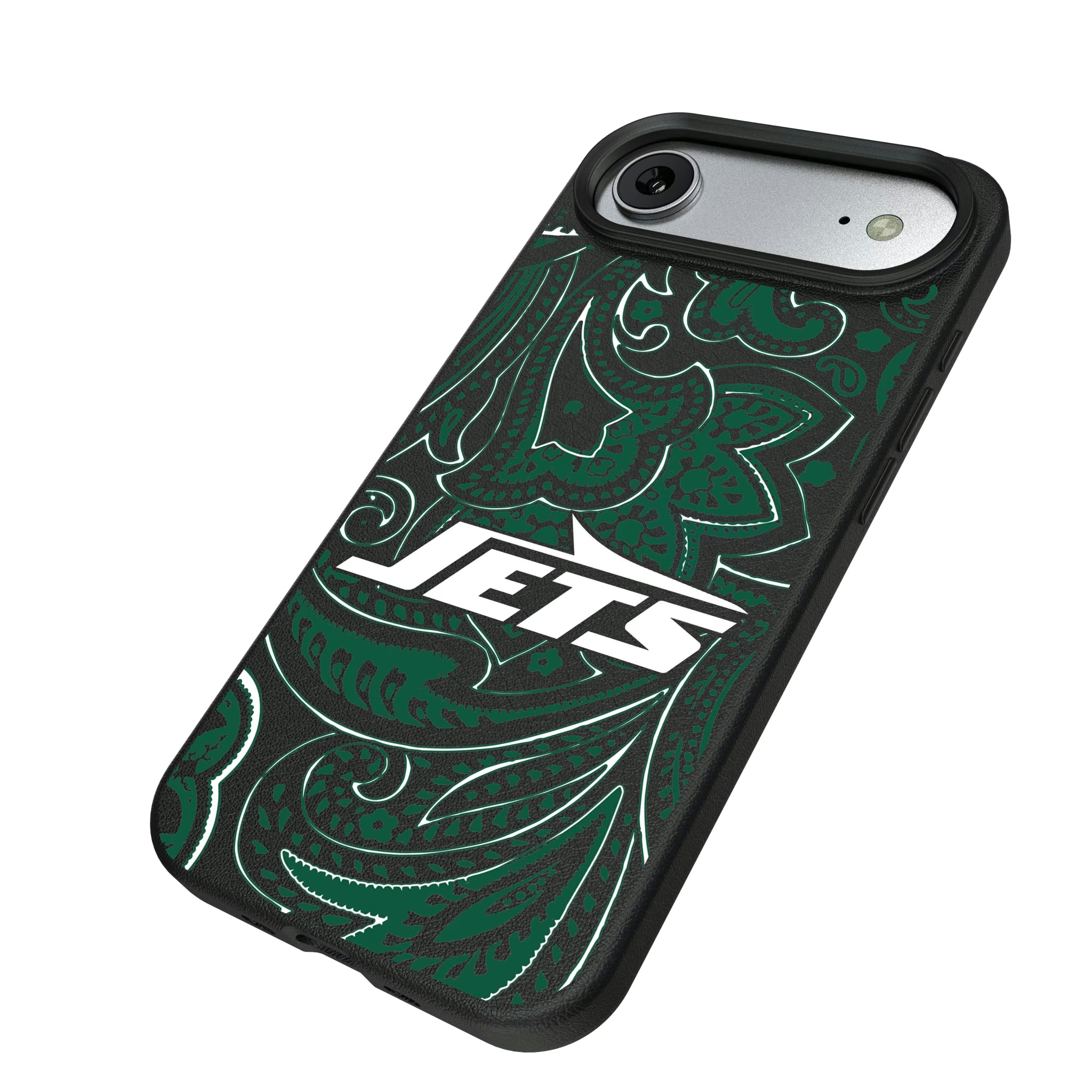 New York Jets Paisley iPhone MagSafe Compatible Phone Case for Apple iPhone - Isometric View#Device_iPhone Air