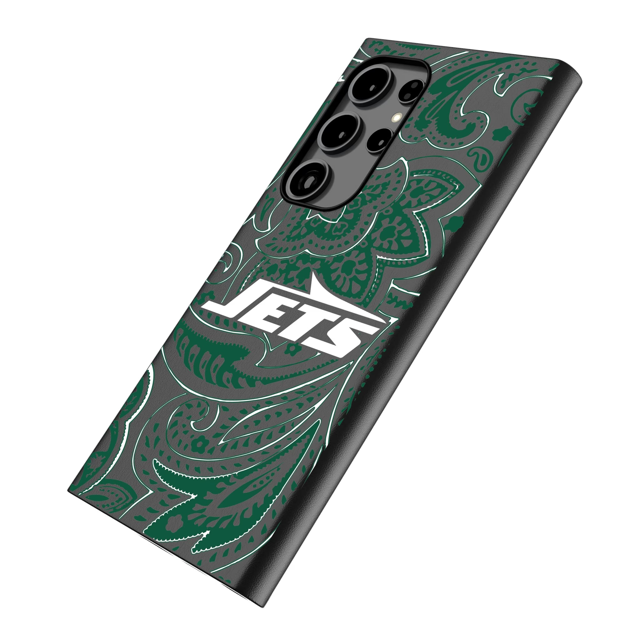 New York Jets Paisley Galaxy MagSafe Compatible Phone Case for Samsung Galaxy - Isometric View