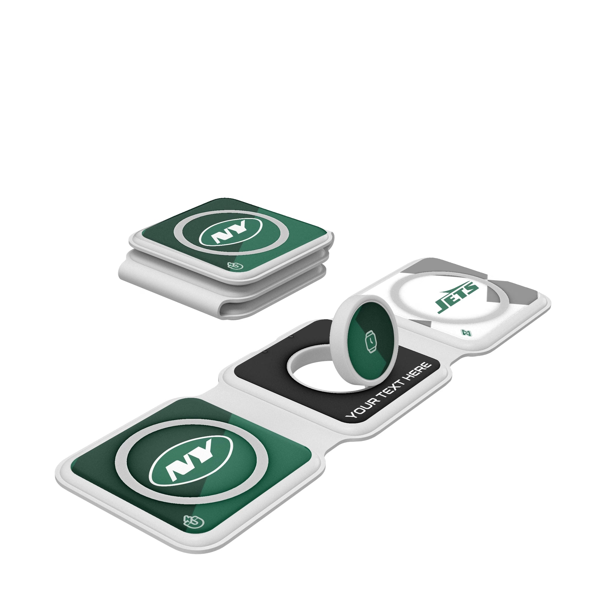 New York Jets Personalized Color Block Foldable 3 in 1 Charger