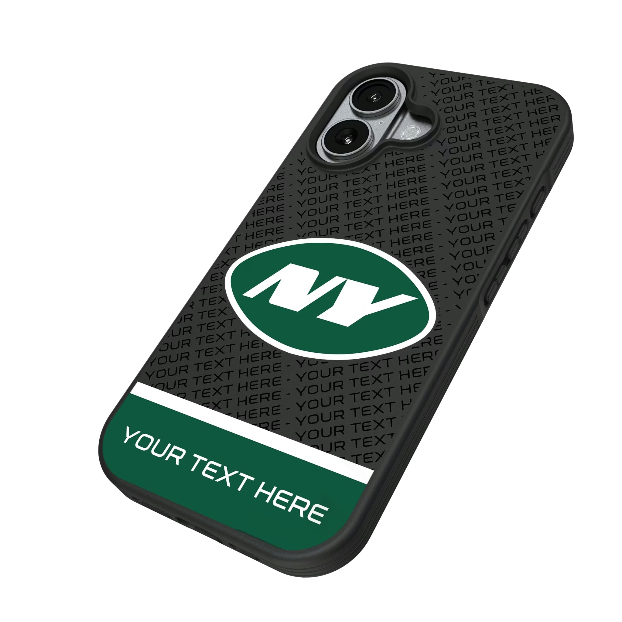 New York Jets Personalized EndZone Plus iPhone Bump Phone Case for Apple iPhone - Isometric View#Device_iPhone 17