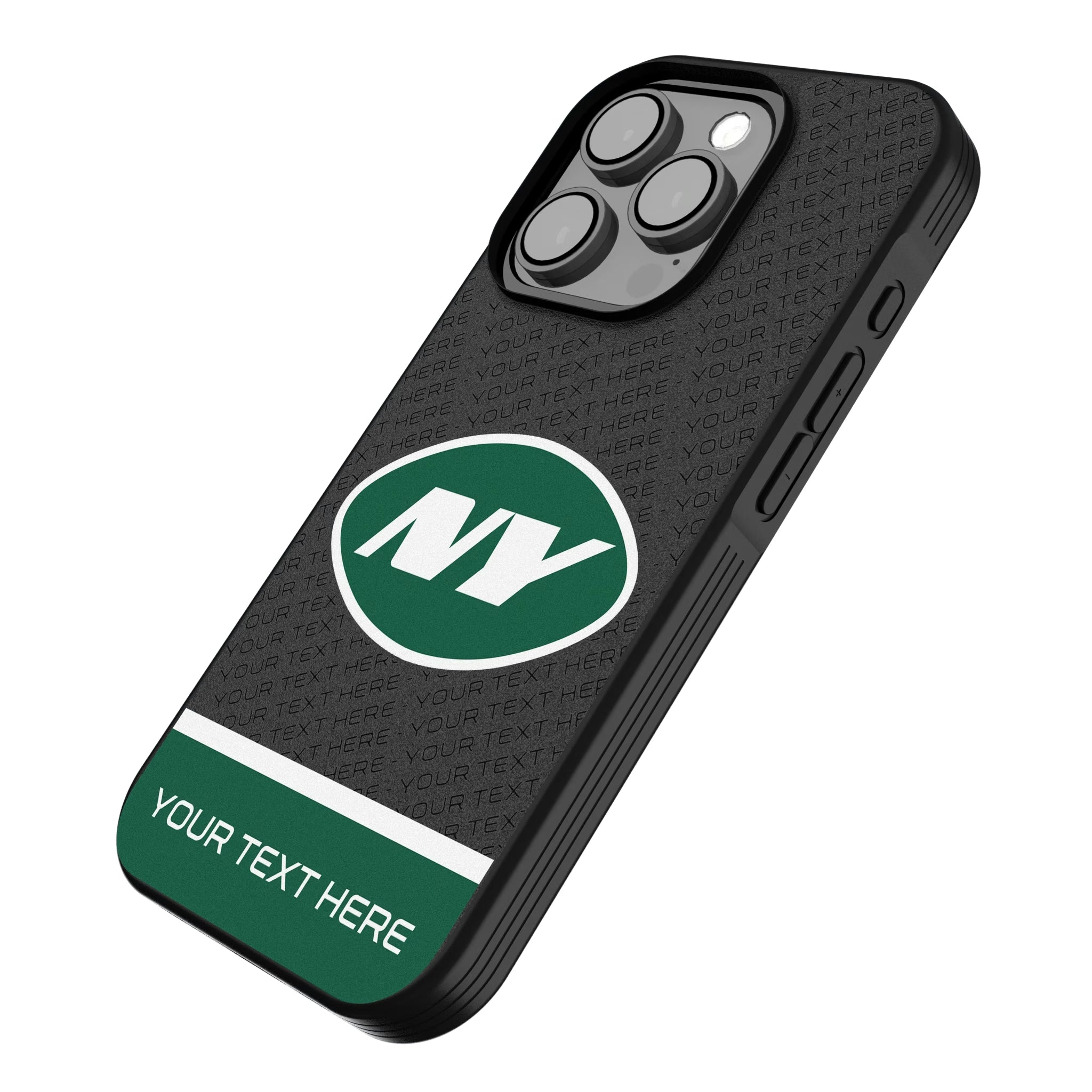 New York Jets Personalized EndZone Plus iPhone Bump Phone Case for Apple iPhone - Isometric View
