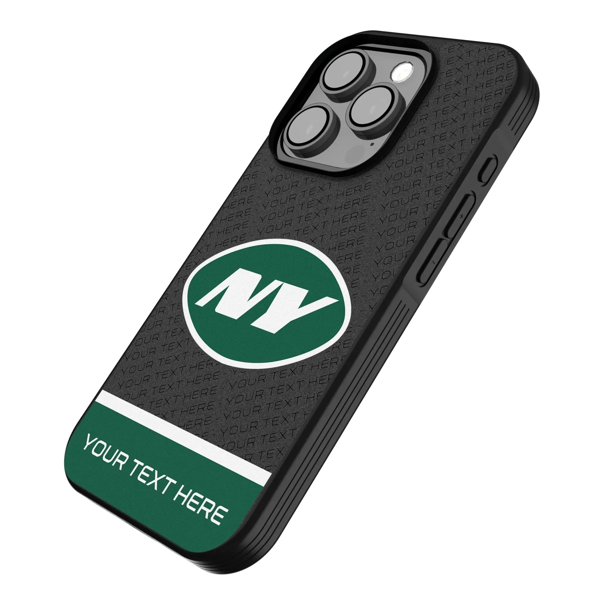 New York Jets Personalized EndZone Plus iPhone Bump Phone Case for Apple iPhone - Isometric View